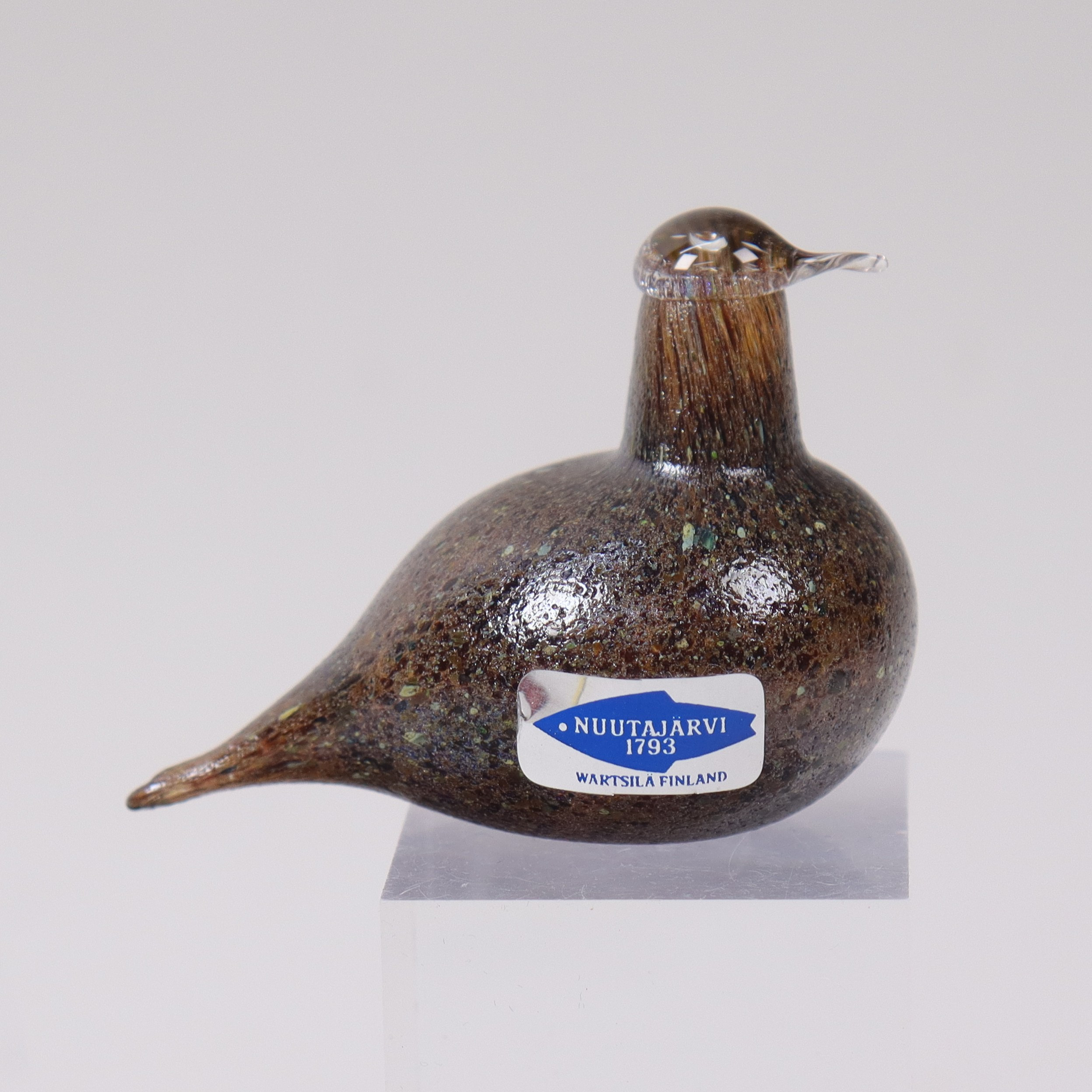 OIVA TOIKKA. miniatyrskulptur i glas, fågel, Nuutajärvi, Finland.