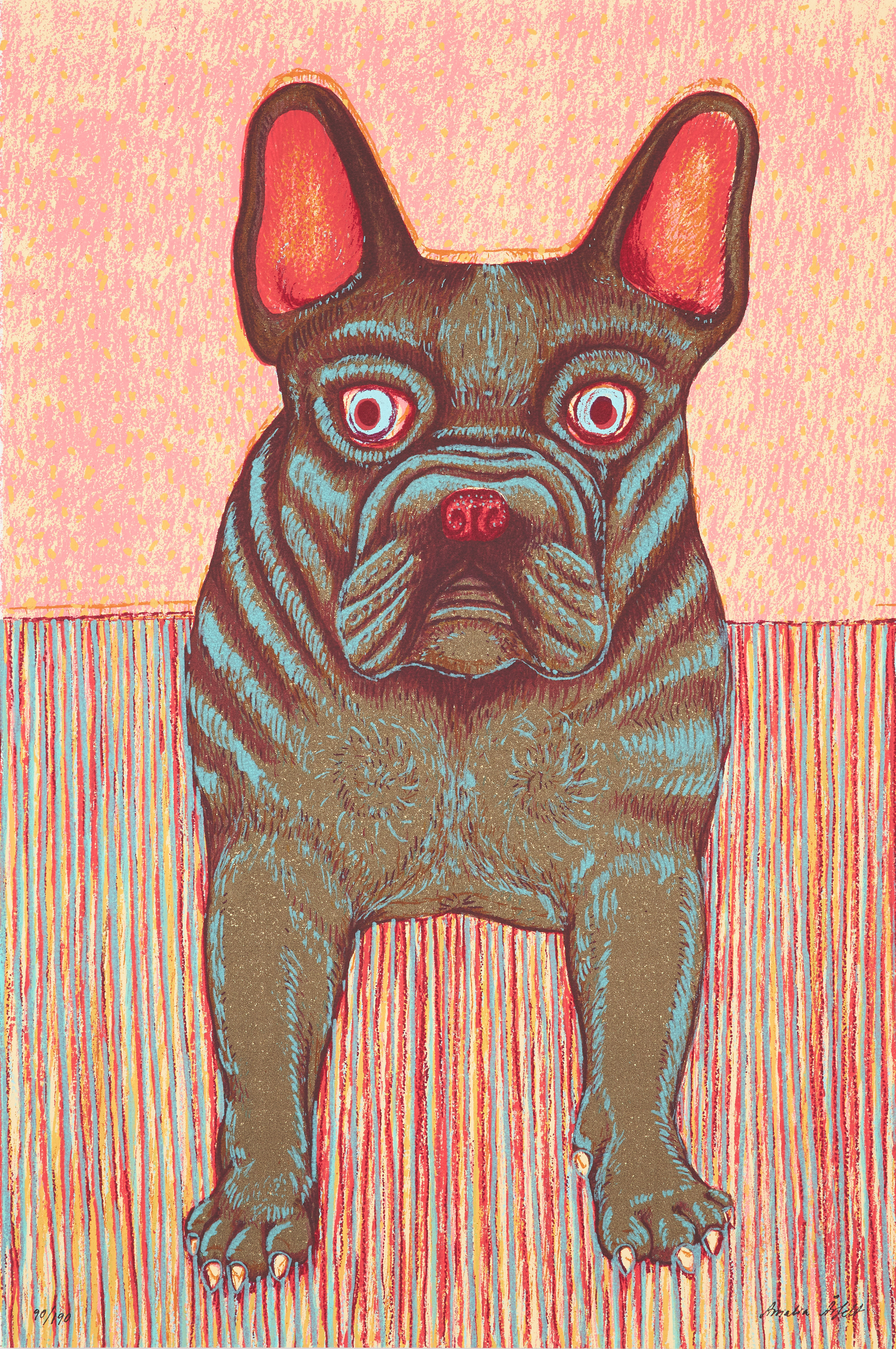 AMALIA ÅRFELT. "Ceasar on the carpet", seriegrafi, signerad och numrerad 90/190.