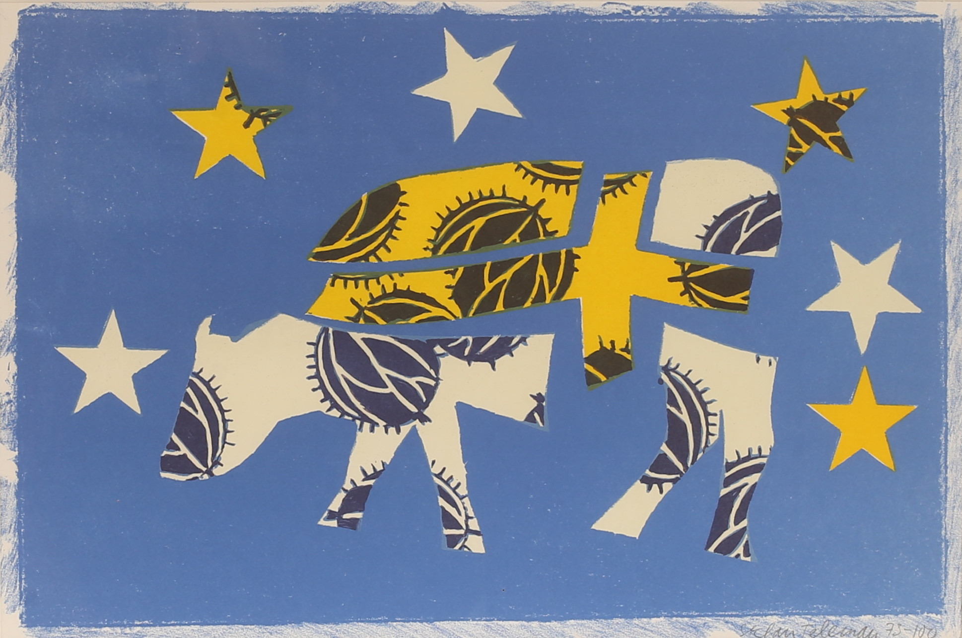 STEFAN TELEMAN. Färglitografi, "Svenska Krusbär", signerad, 73/100.