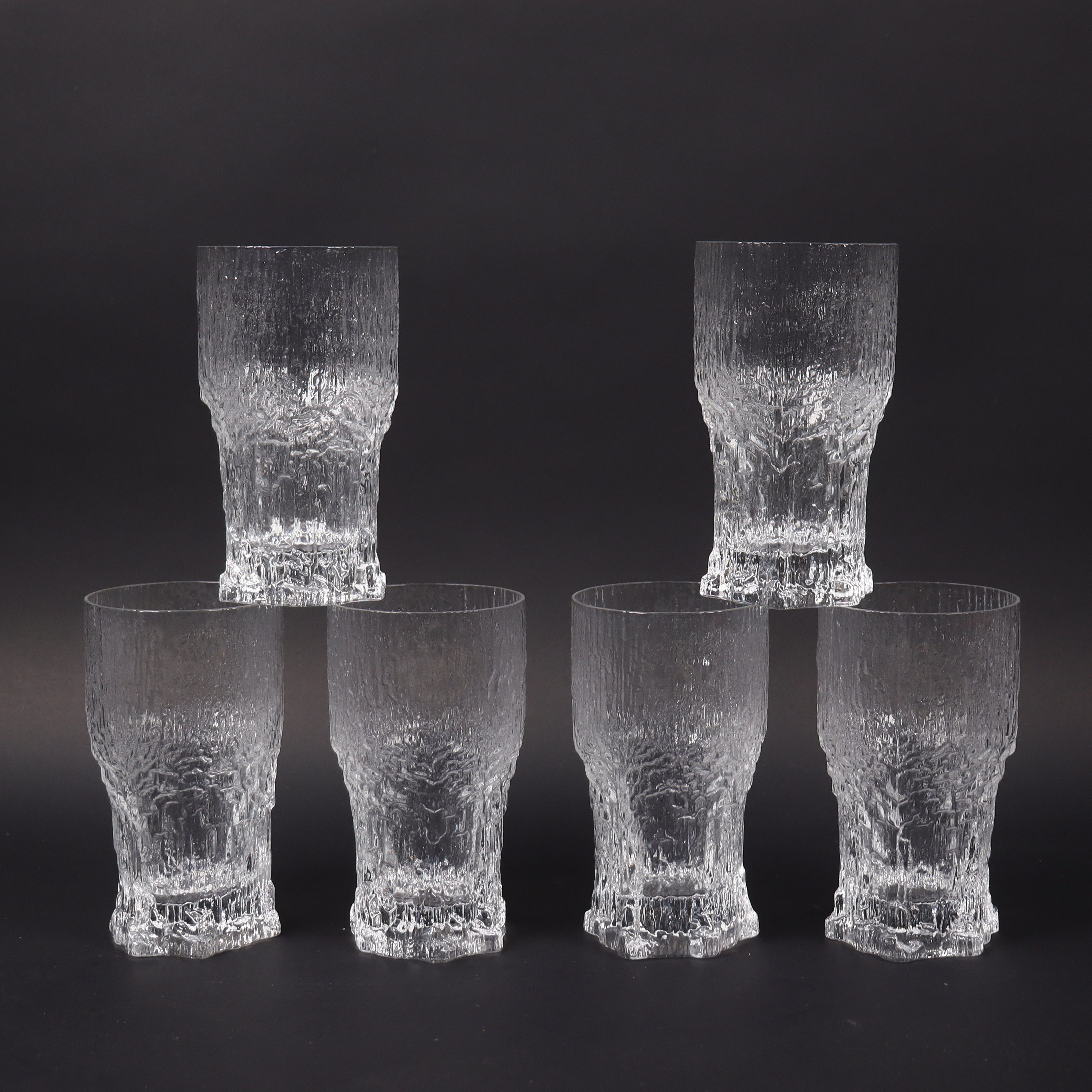 TAPIO WIRKKALA. "Aslak", Iittala, Finland, grogg -/ölglas, 6 st.