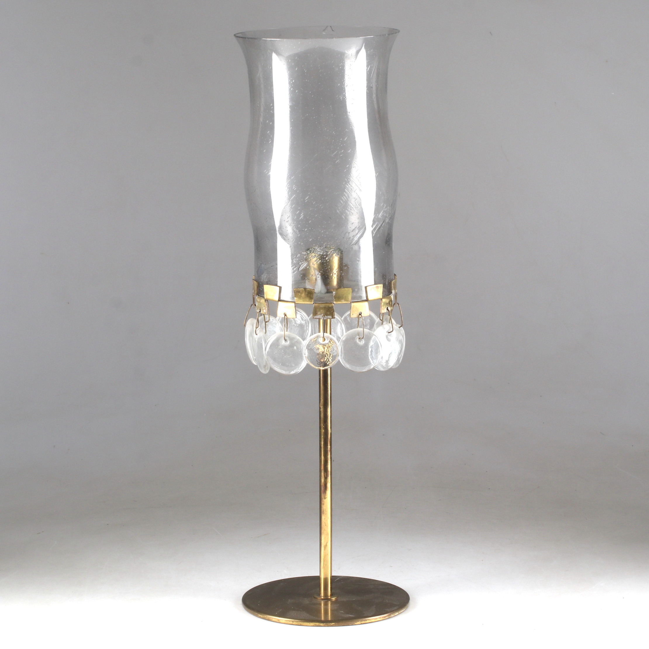 LJUSLYKTA, mässing, glas. 1900-talets andra hälft.
