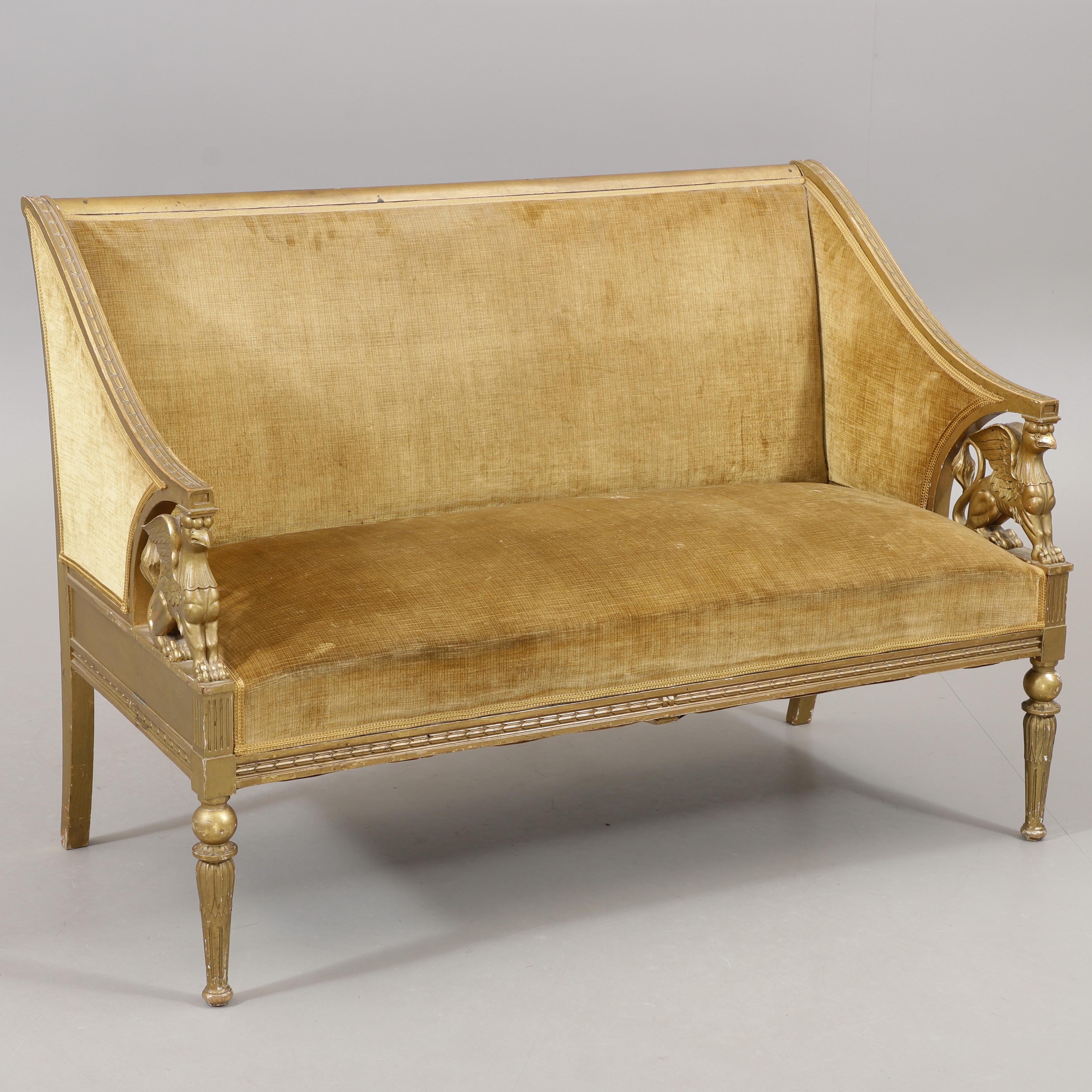 SALONGSSOFFA, empirstil, E. Pettersson Möbleringsaffär, Gefle, 1800/1900-tal.
