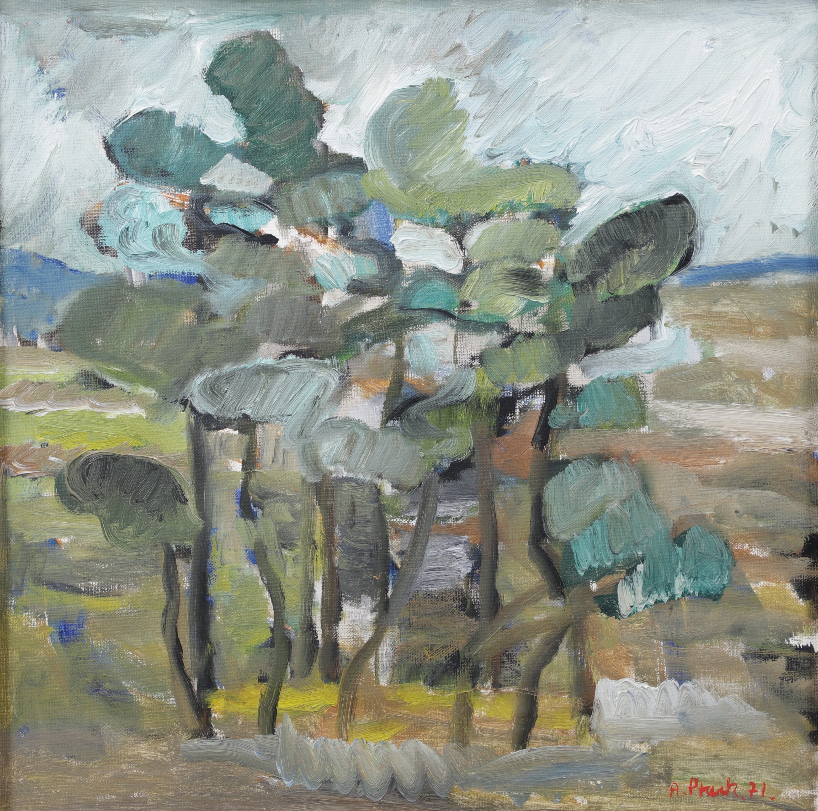 ANDERS STARK (1926-2017). "Dungen på mossen", olja på duk, signerad och daterad 71.