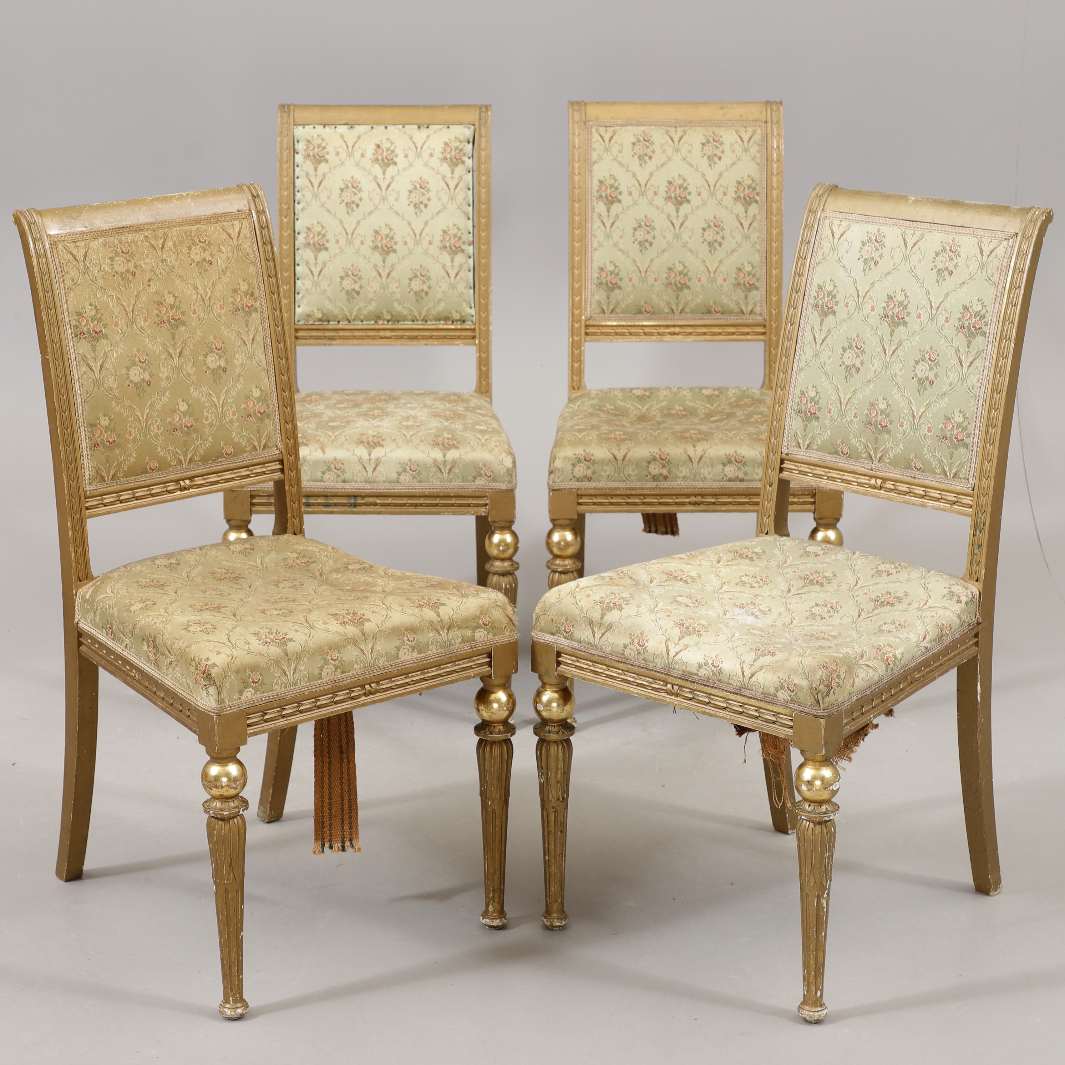 STOLAR, 4 st, empirstil, E. Pettersson Möbleringsaffär, Gefle, 1800/1900-tal.