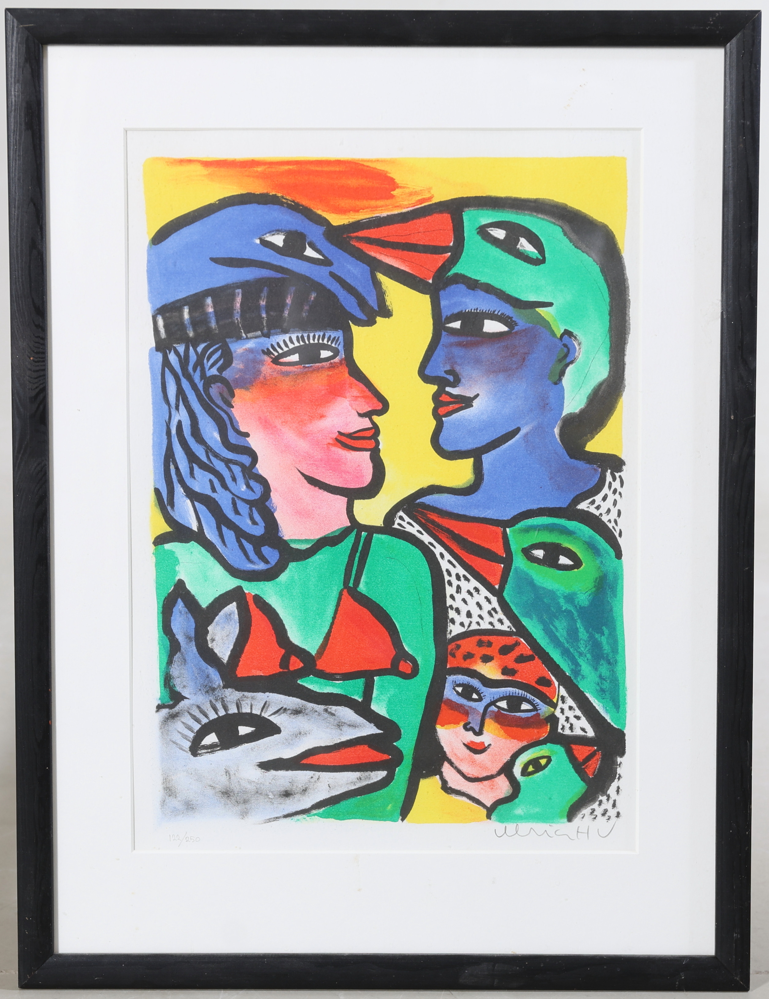 ULRICA HYDMAN-VALLIEN. Komposition med figurer, litografi, signerad samt numrerad 122/250.