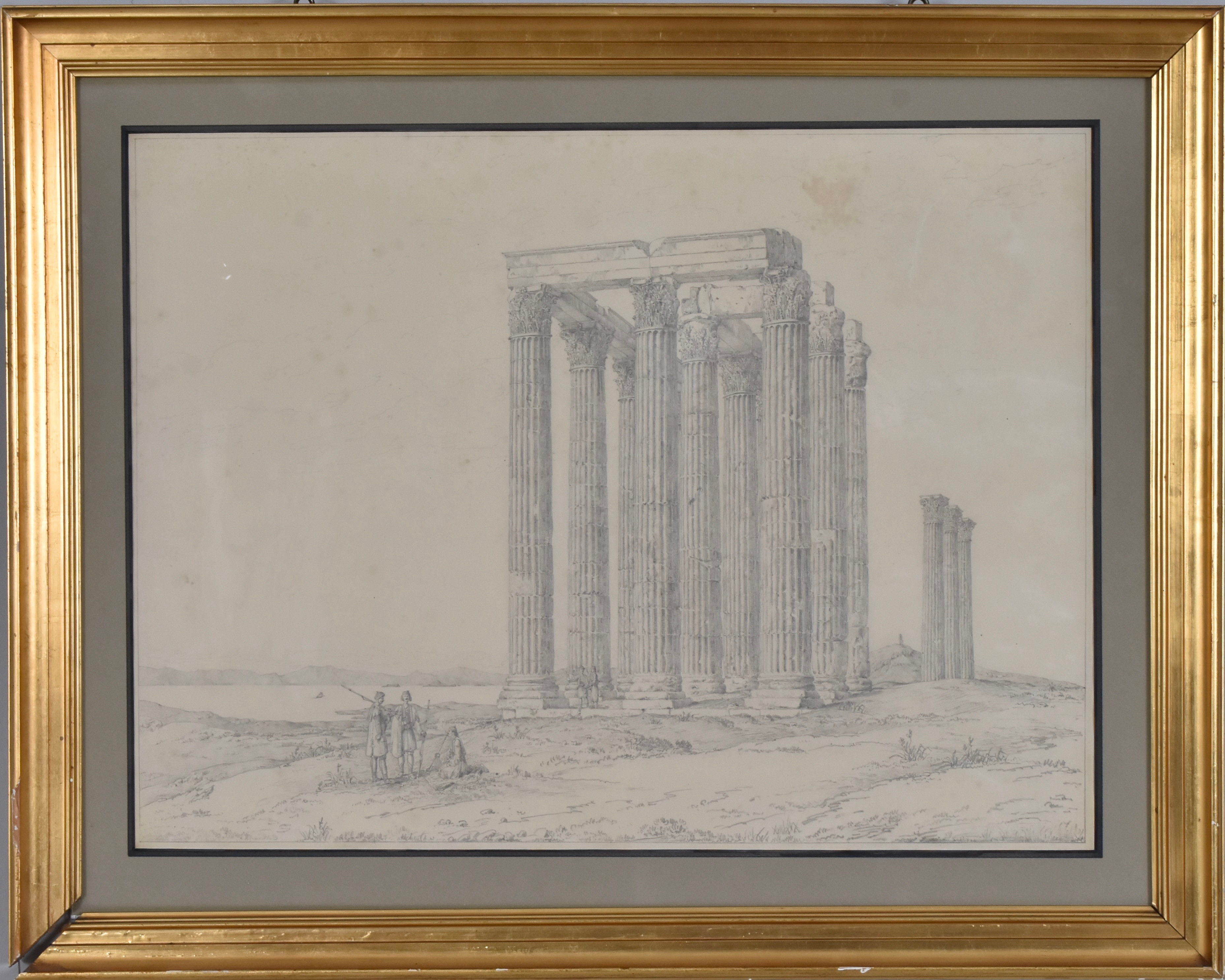 JOSEPH THÜRMER (1798-1833). teckning, Olympieion (1819).