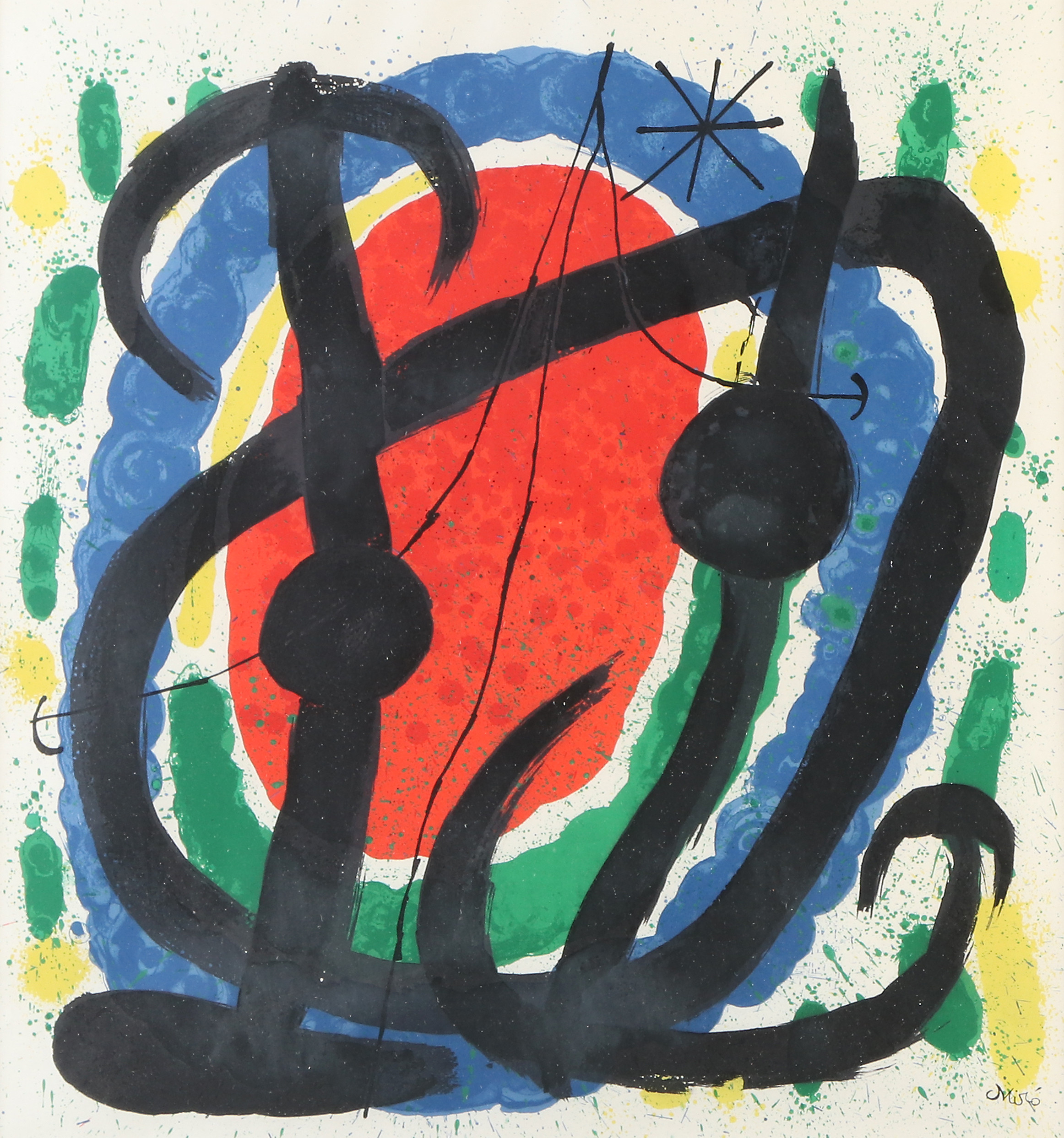 JOAN MIRÓ. Litografi. Komposition. Signerad i trycket.