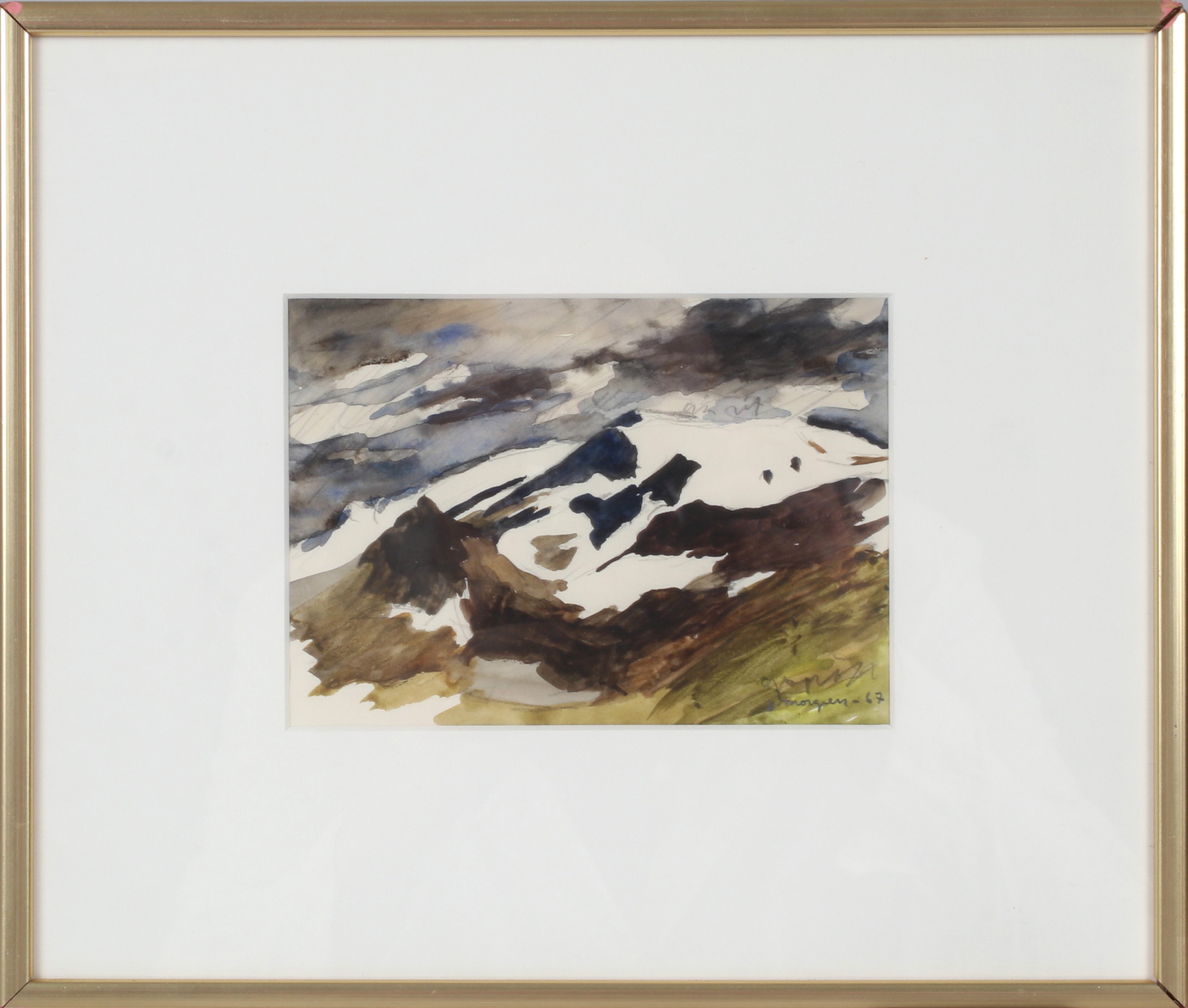 JOHN THORGREN. Fjällandskap, akvarell, signerad och daterad -67.