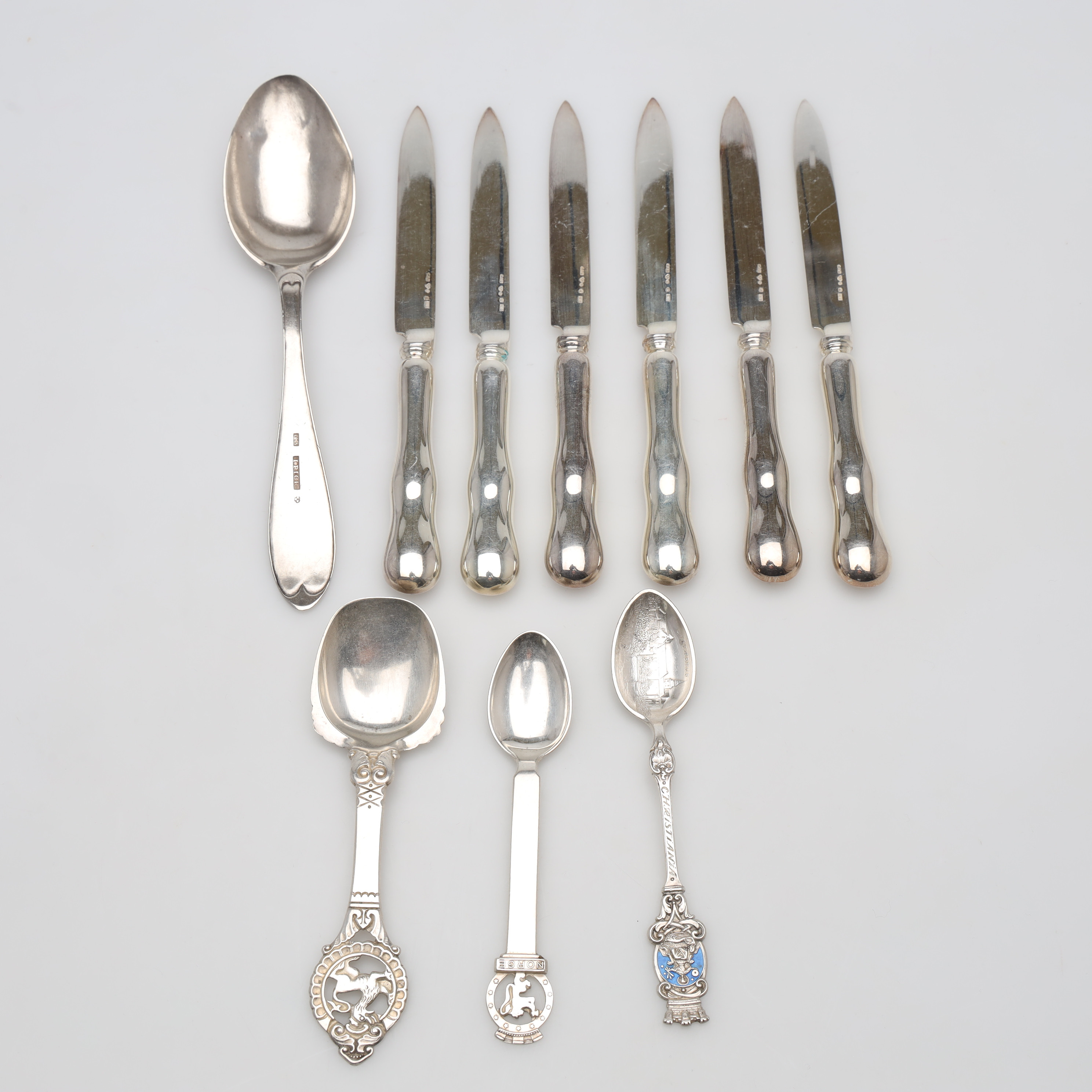 BESTICK, 10 delar, silver, bruttovikt ca 283 gram.