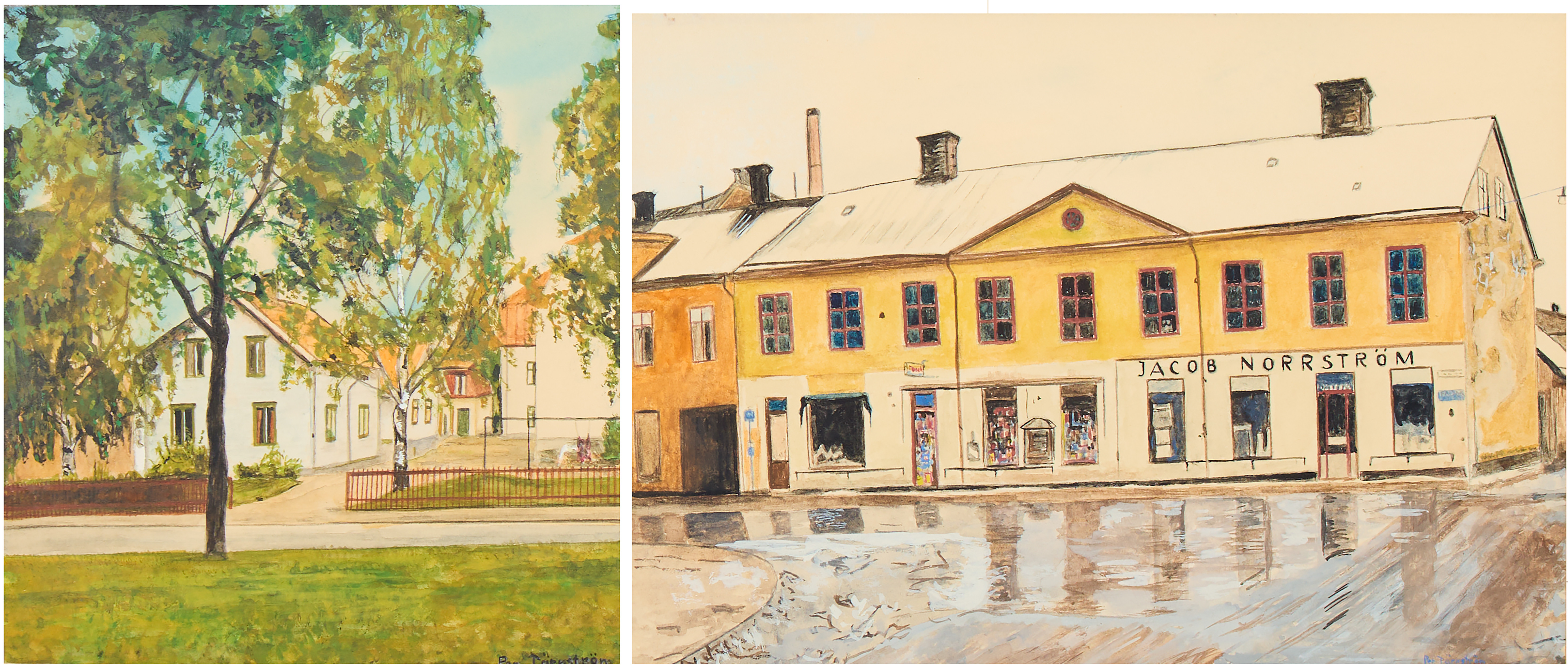 PER TÄRNSTRÖM. "Minne från Ringgatan 15 Uppsala" och "Uppsala Kungsängsgatan".