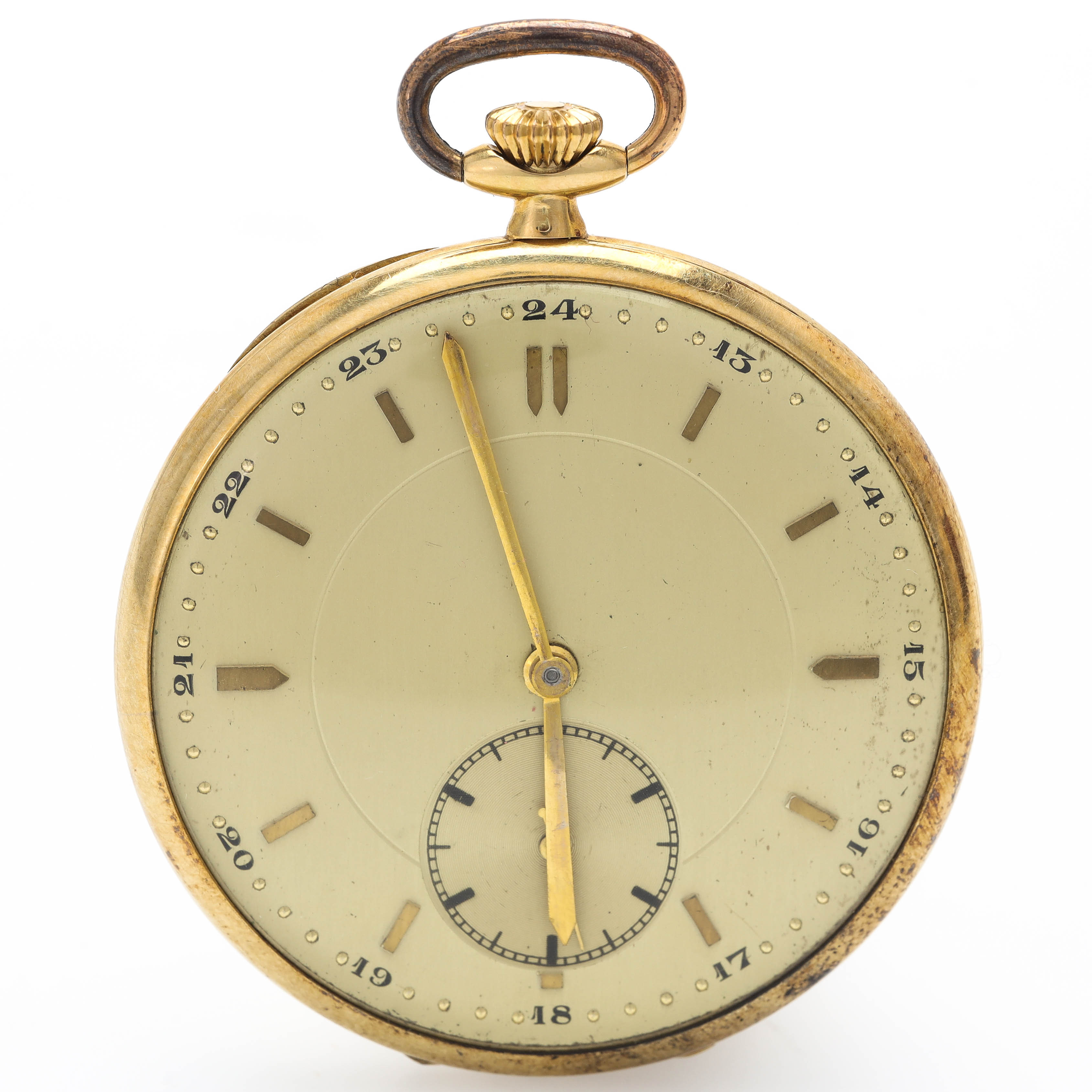 FICKUR, 14 k guld, tjocklek 6,5 mm, diameter 34,5 mm, 1900-tal.