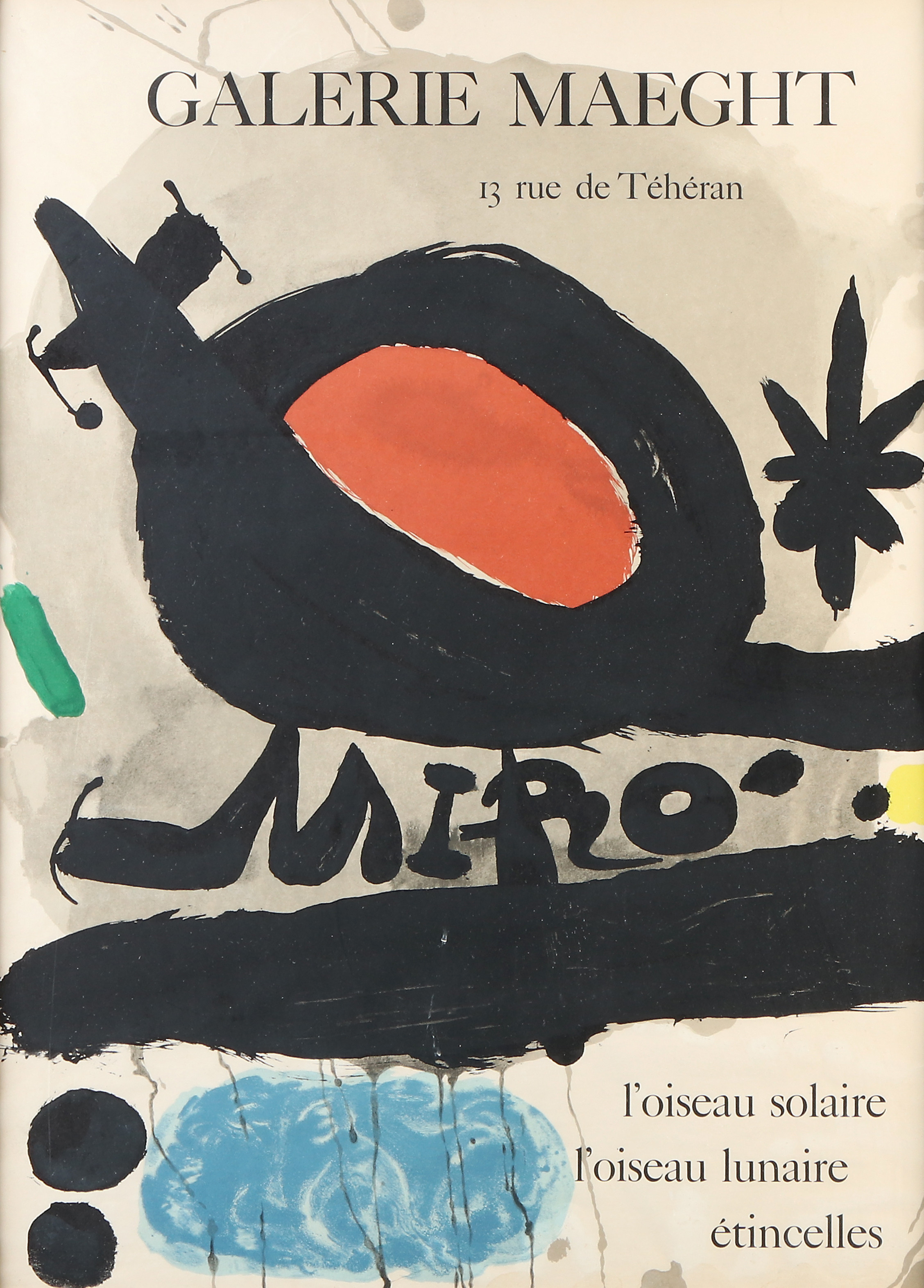 JOAN MIRÓ. Litograferad utställningsaffisch. Galerie Maeght.