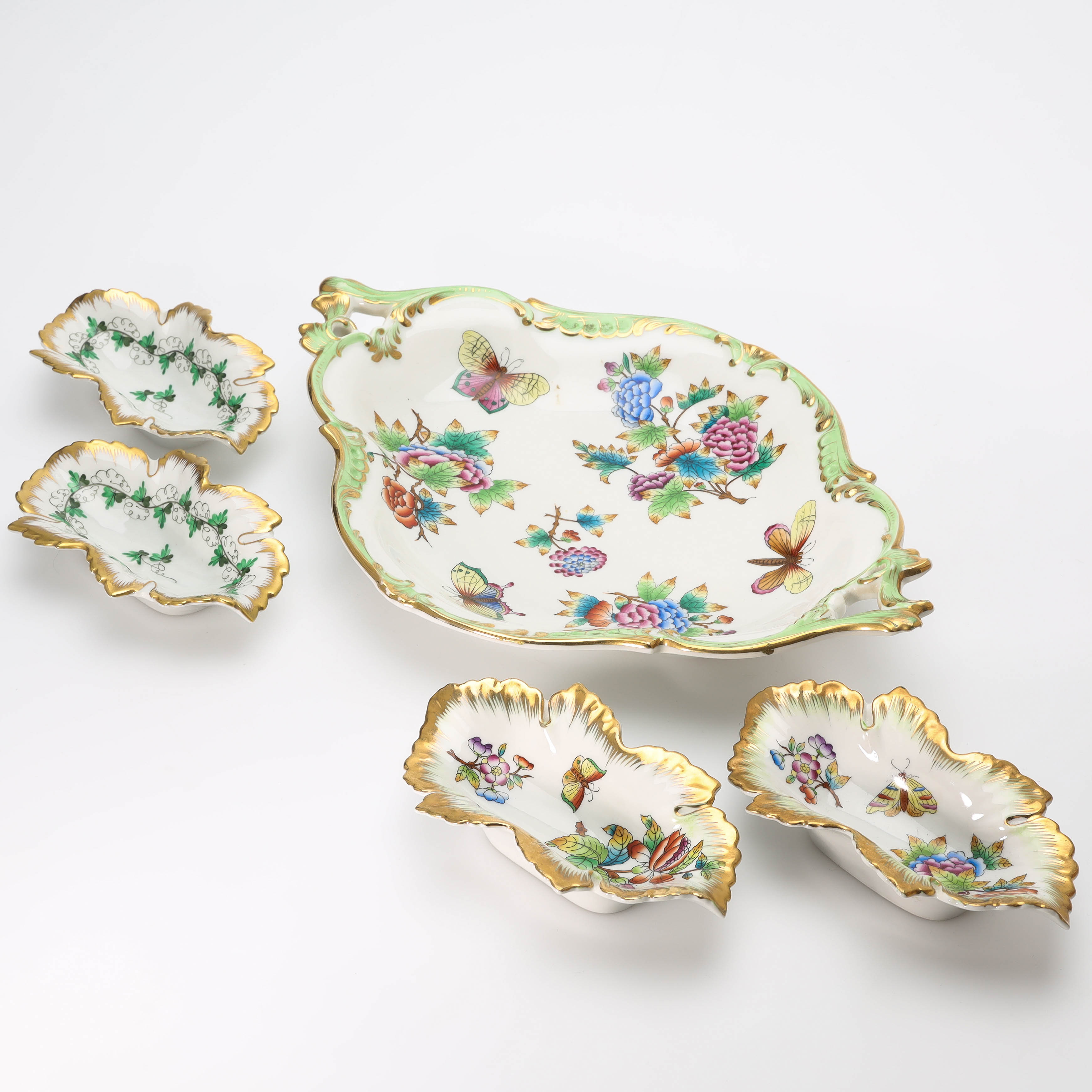 HEREND, 5 delar, porslin, rokokostil, 1900-tal.