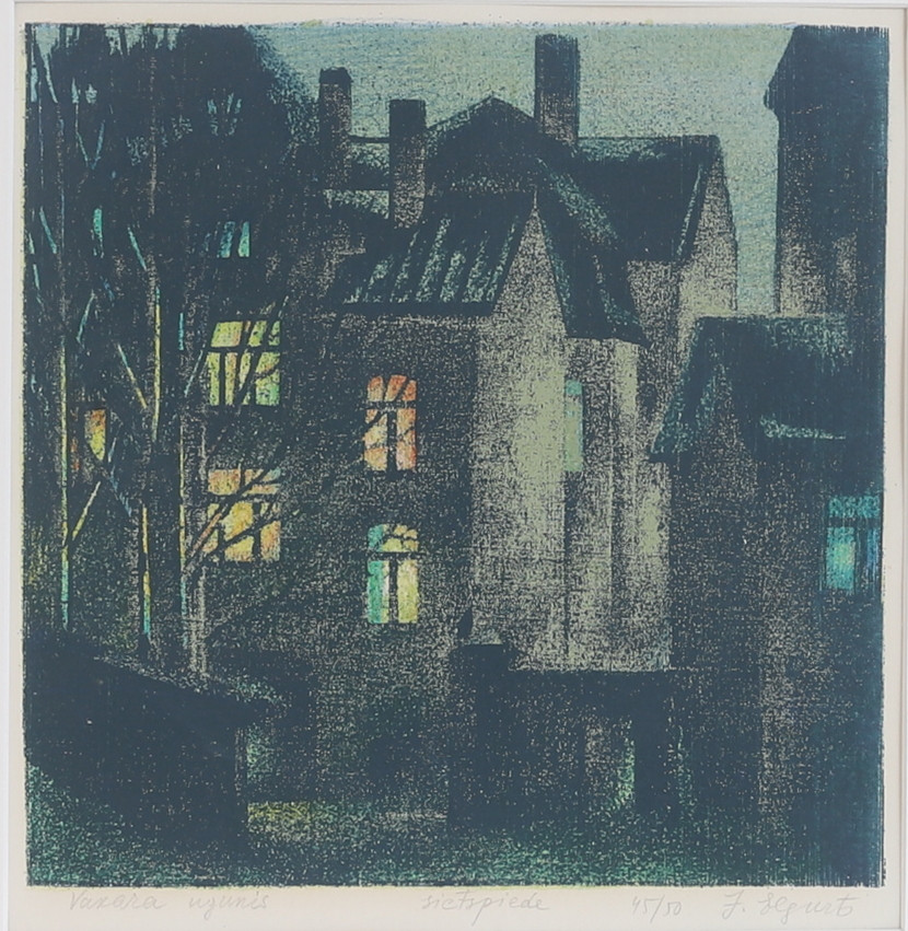 JOSIF ELGURT. Screen print, "Evening Light", signerad och numrerad 45/50.