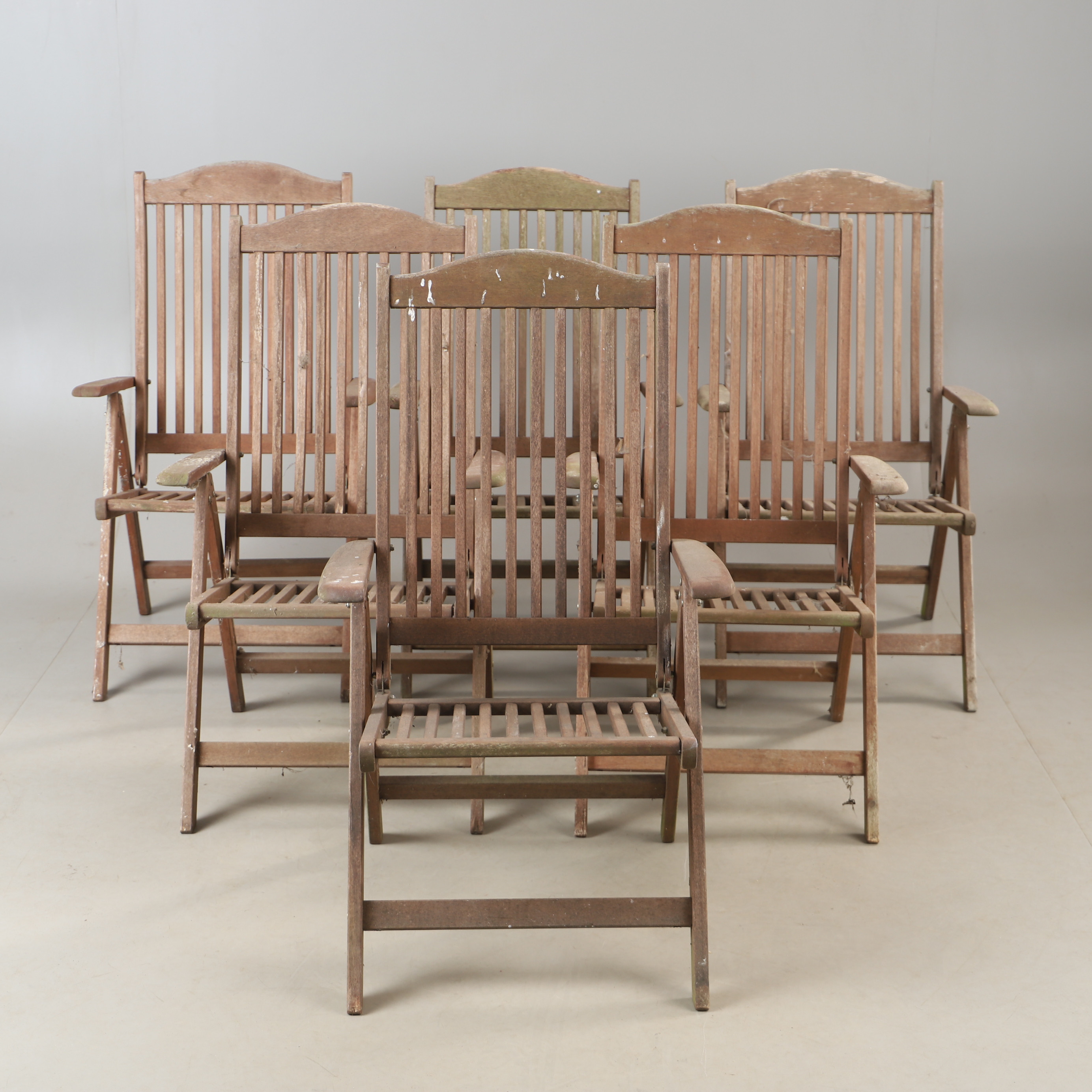 TRÄDGÅRDSSTOLAR, 6 stycken, teak, Schou.