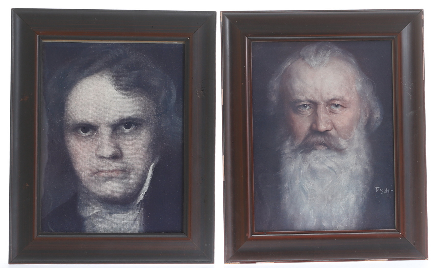 HERMANN TROGGLER. Efter, tryck, "Johannes Brahms och Ludwig van Beethoven".