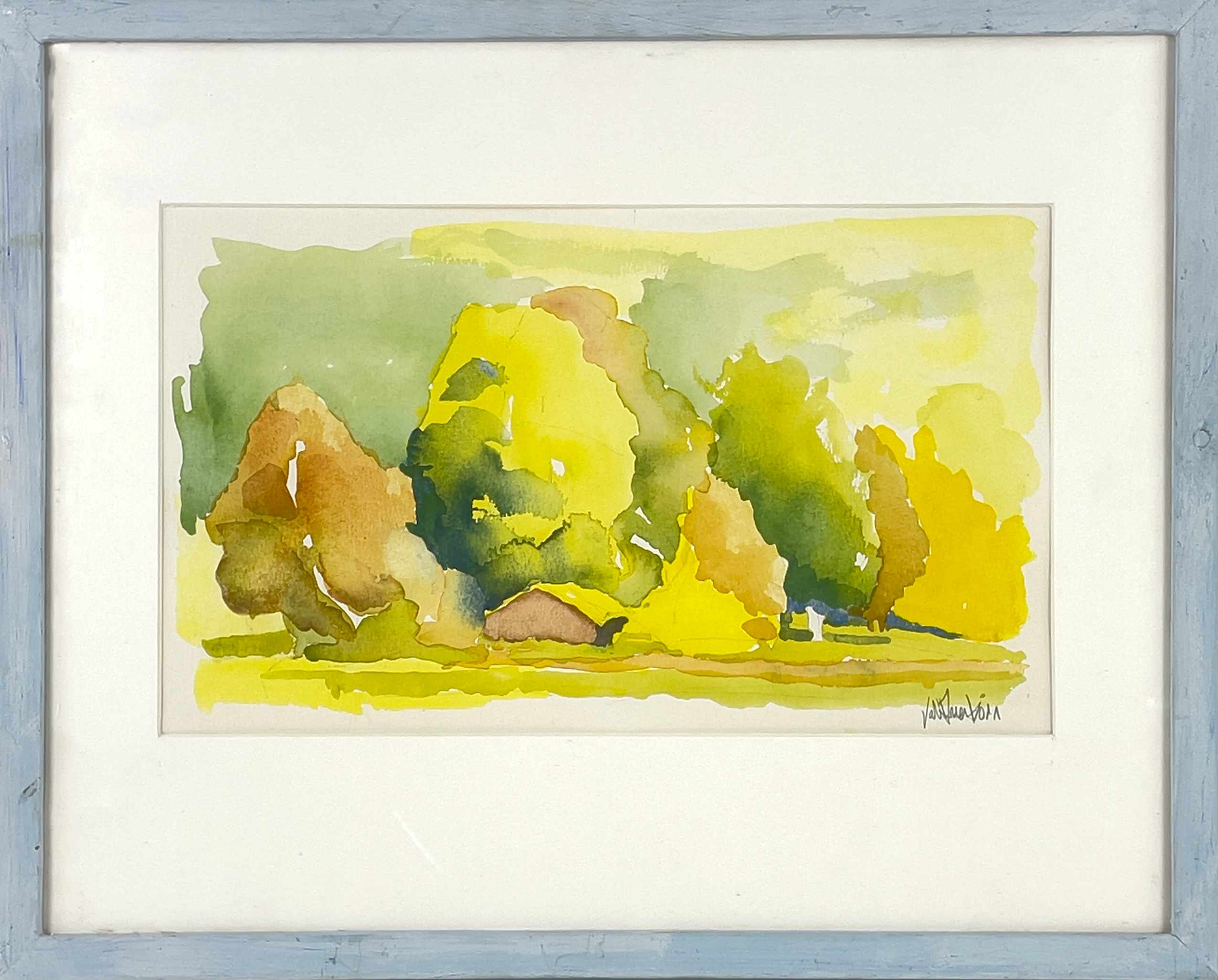 JAN ANNERBORN (f. 1956), akvarell, "Mitt i Ljusnan", signerad.