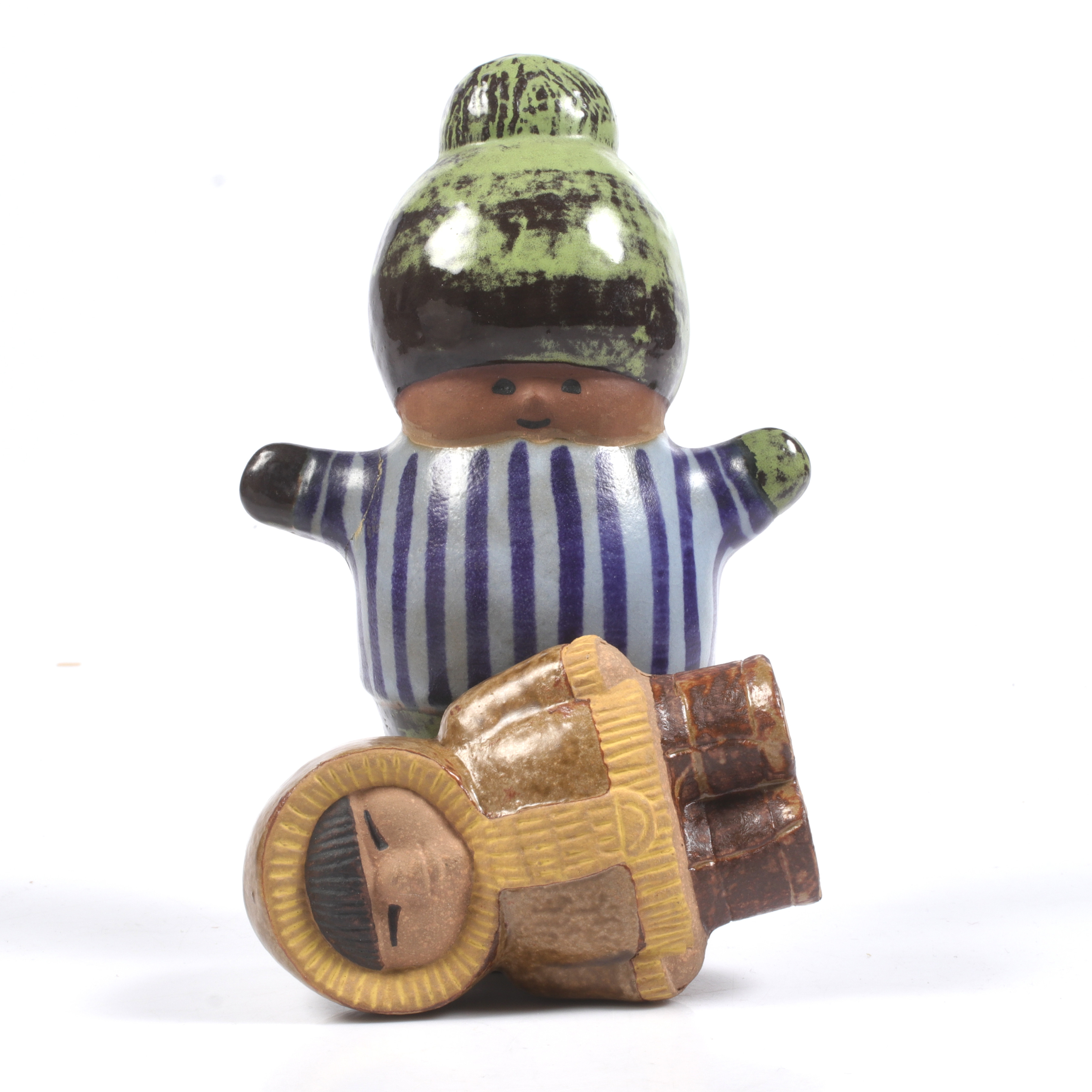 LISA LARSON. Figuriner, 2 st, "Kalle", och "Nord", Gustavsberg. 1960/70-tal.