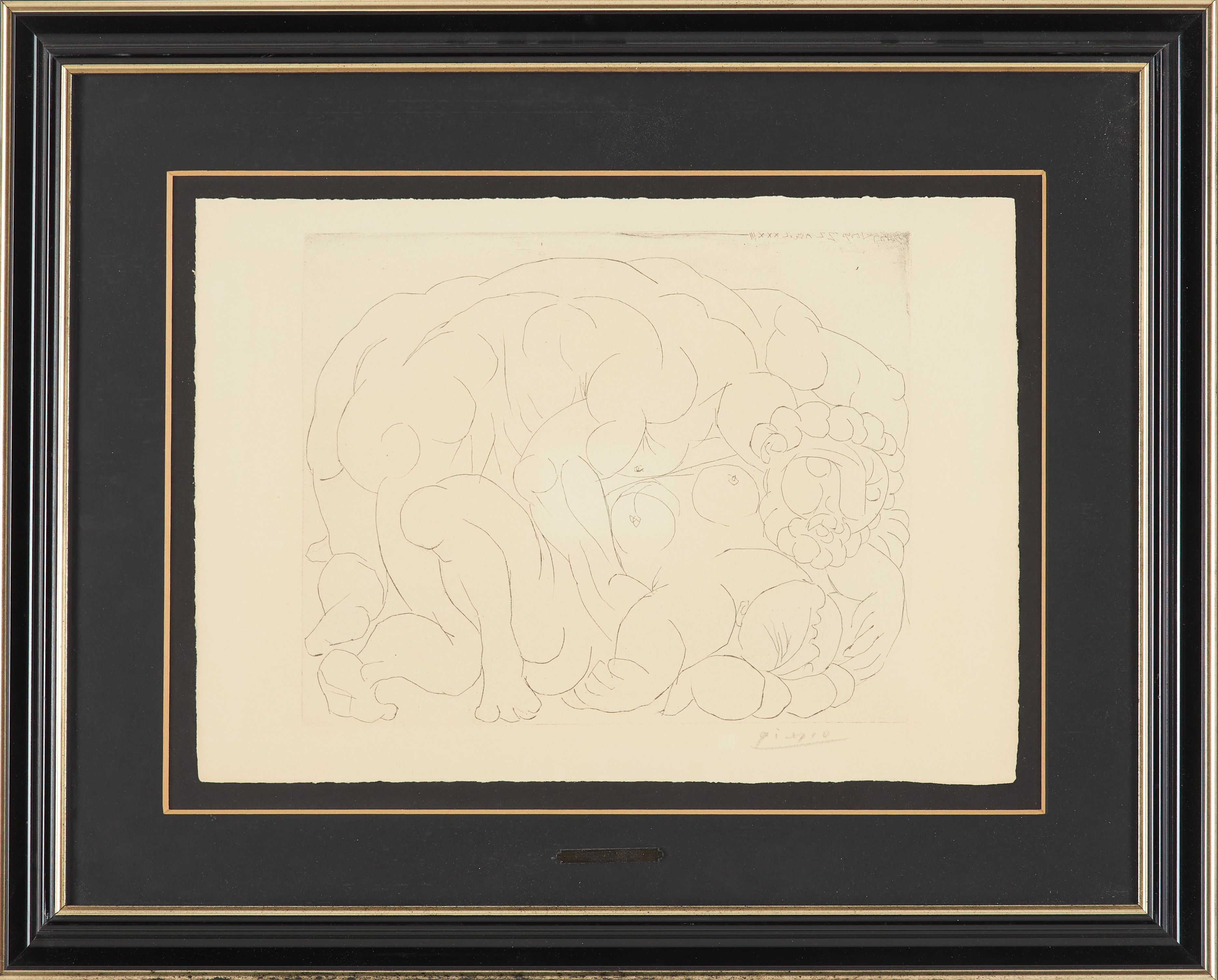 PABLO PICASSO. EFTER. Le Voil II, ur "Suite Vollard", litografi, 1990-1992, signerad i trycket, blindstämpel.
