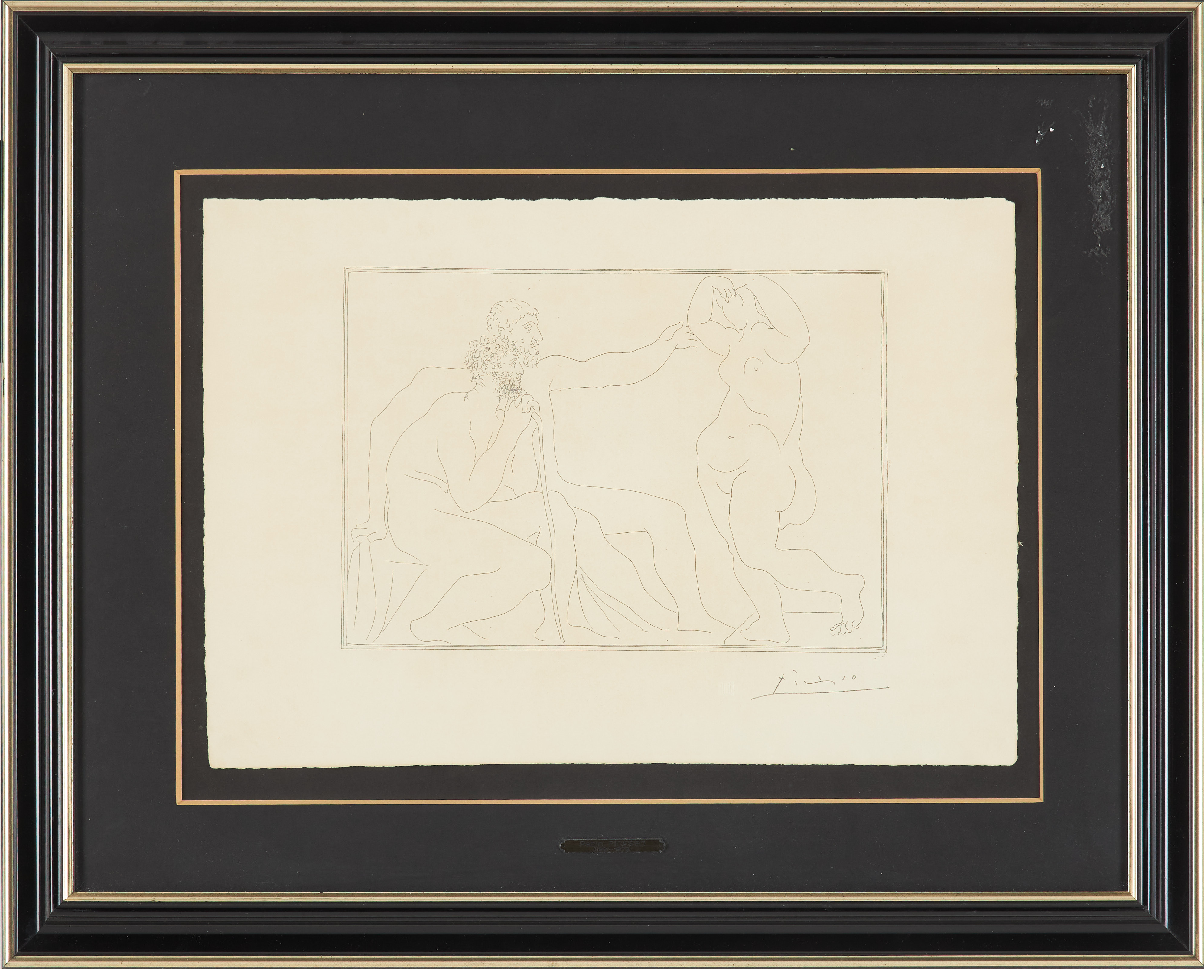 PABLO PICASSO. EFTER. Komposition, ur "Suite Vollard", litografi, 1990-1992, signerad i trycket, blindstämpel.