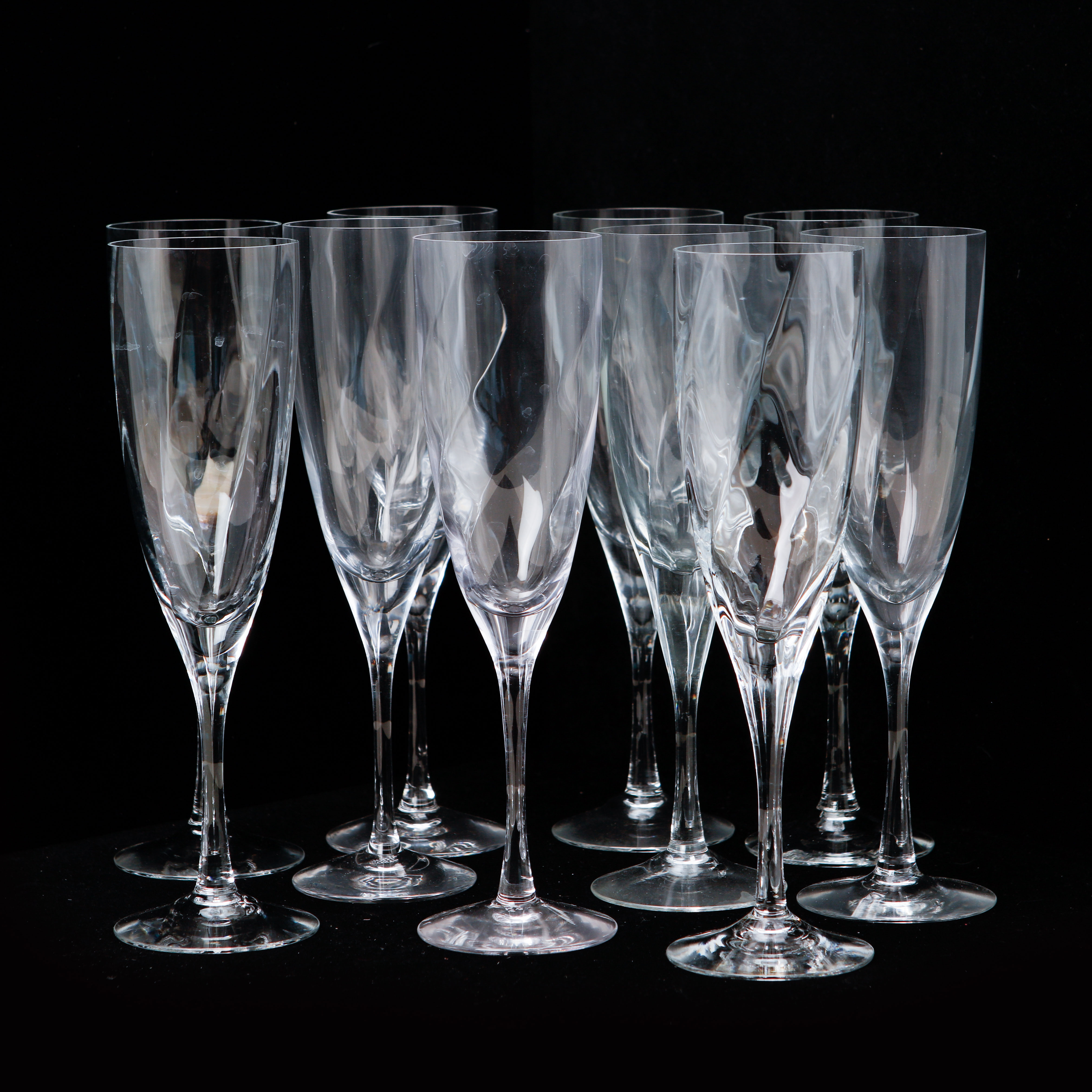 BERTIL VALLIEN. Champagnestrutar, 10 stycken, "Chateau", Kosta Boda.