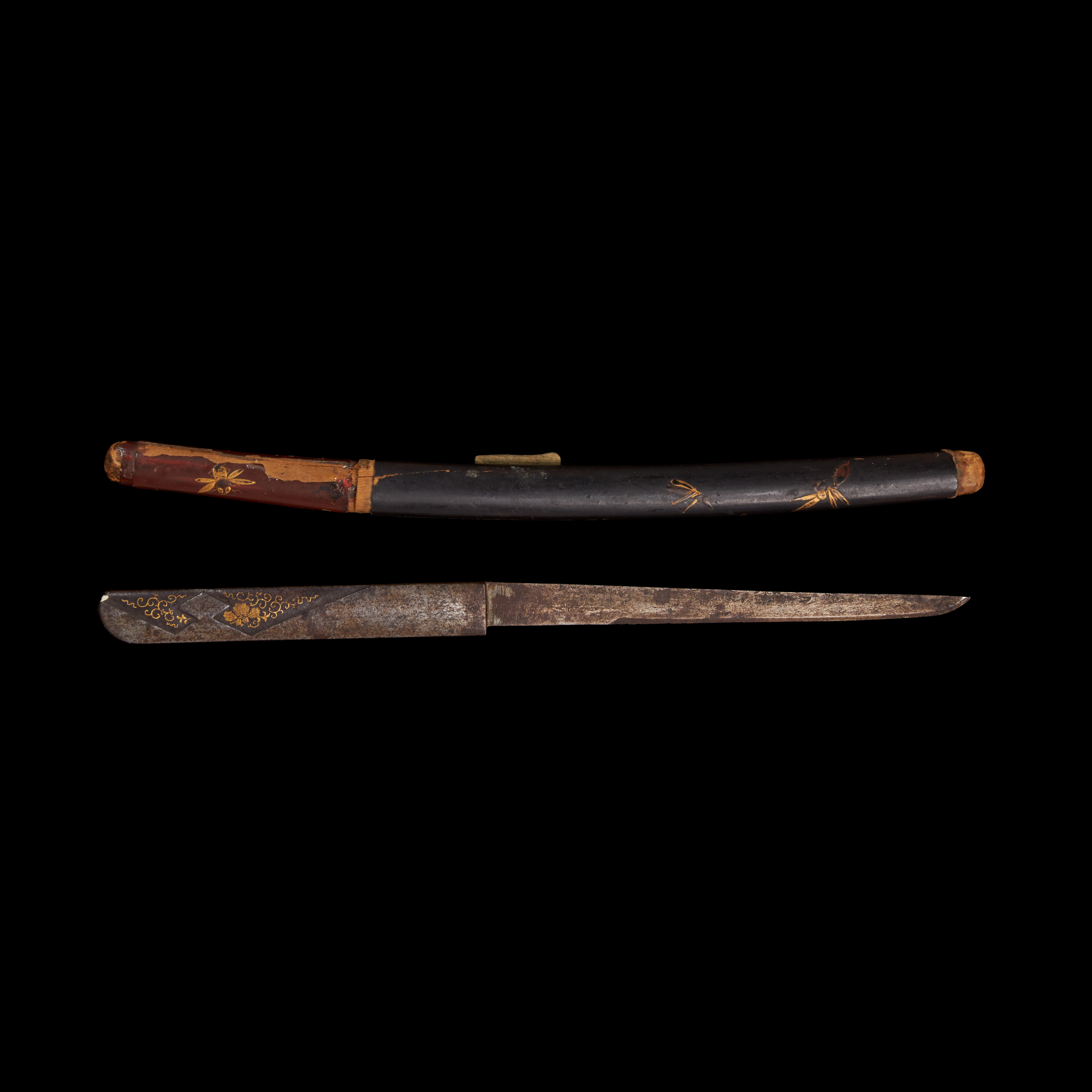 KOZUKA samt TANTO. japanska, mumei, Edo (1603–1867).