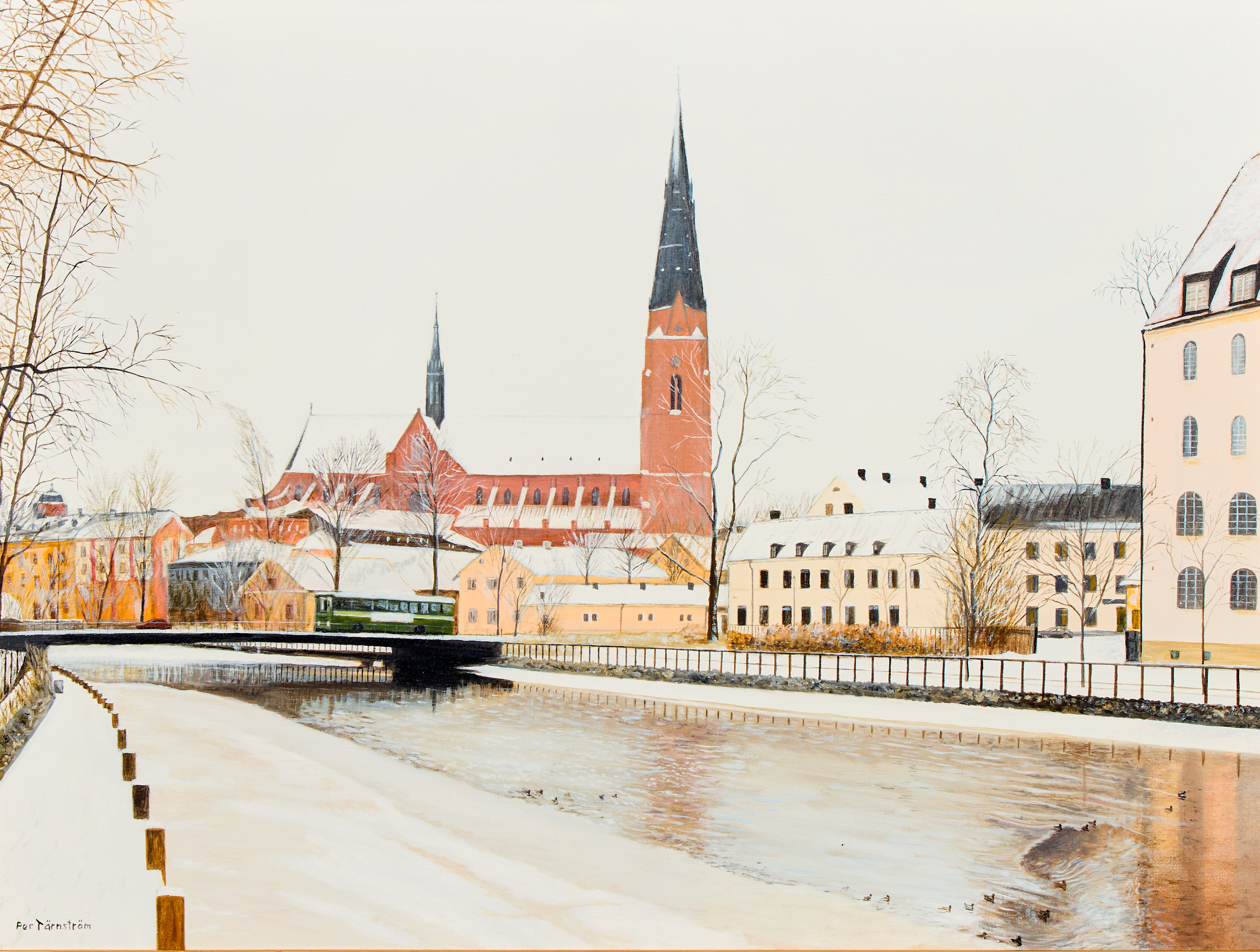 PER TÄRNSTRÖM. "Utsikt från Järnbron Uppsala".