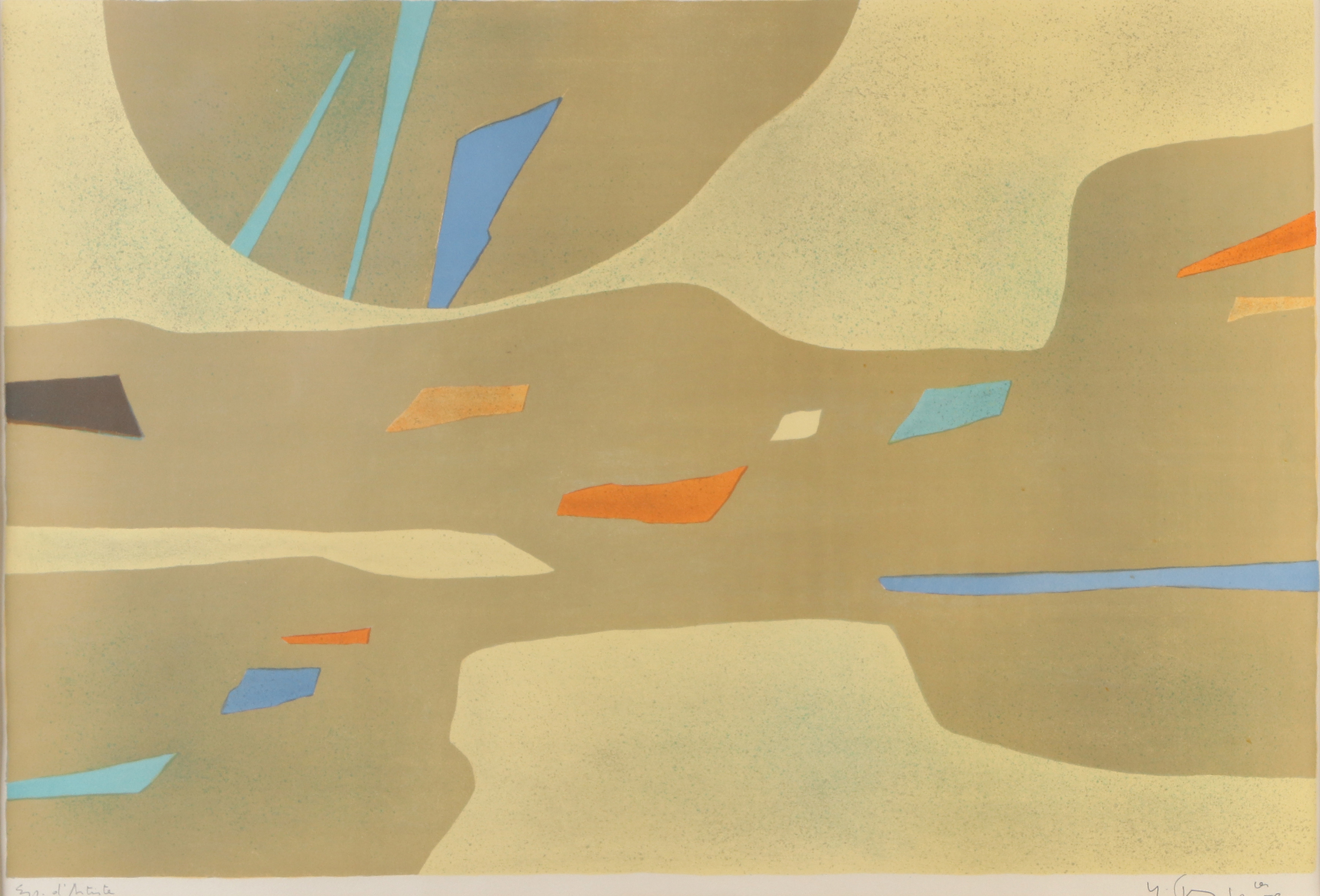 GUSTAVE SINGIER. Litografi, Epreuve d'artiste. Komposition. Signerad.