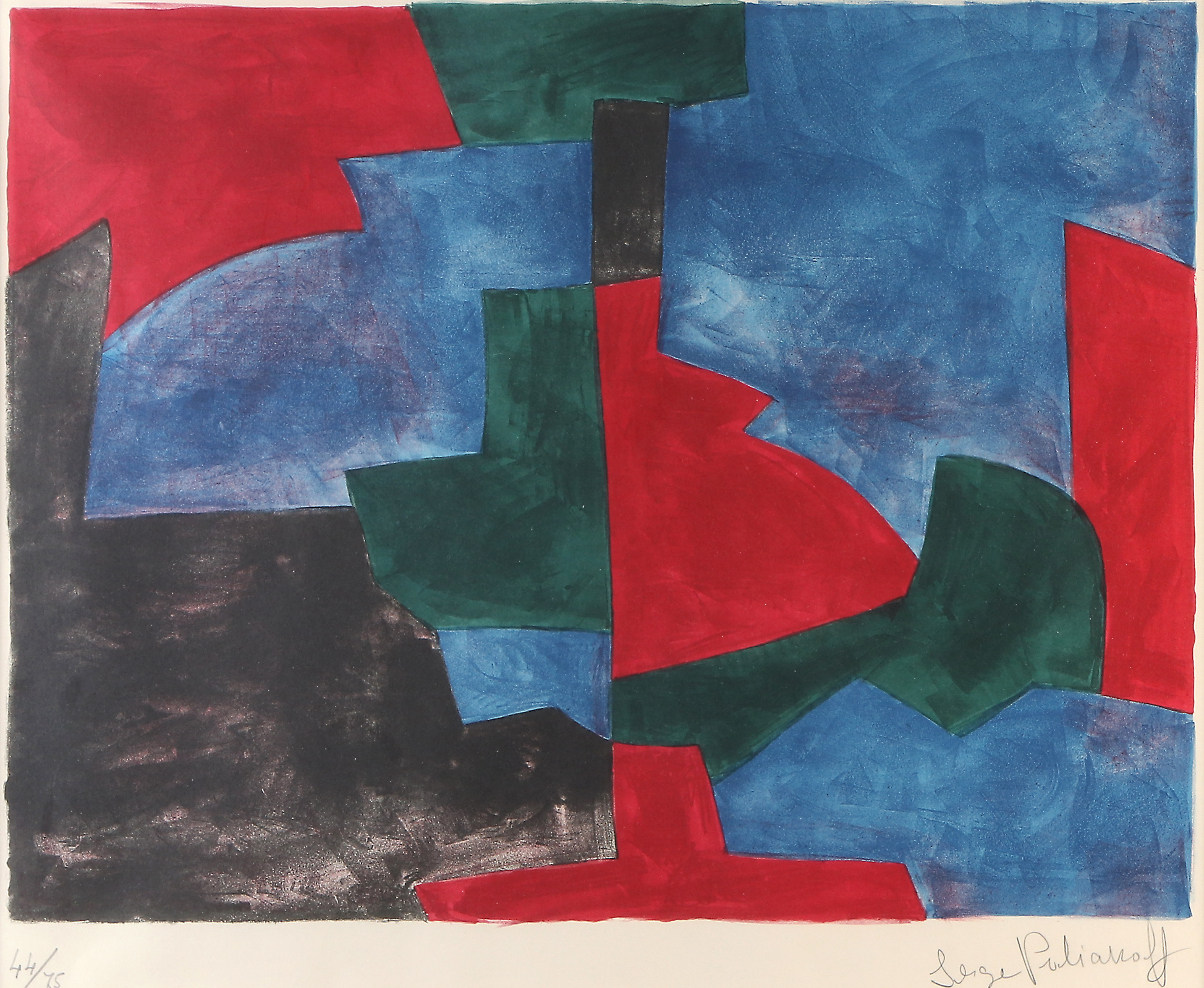 SERGE POLIAKOFF. Litografi, 44/75. Komposition. Signerad.
