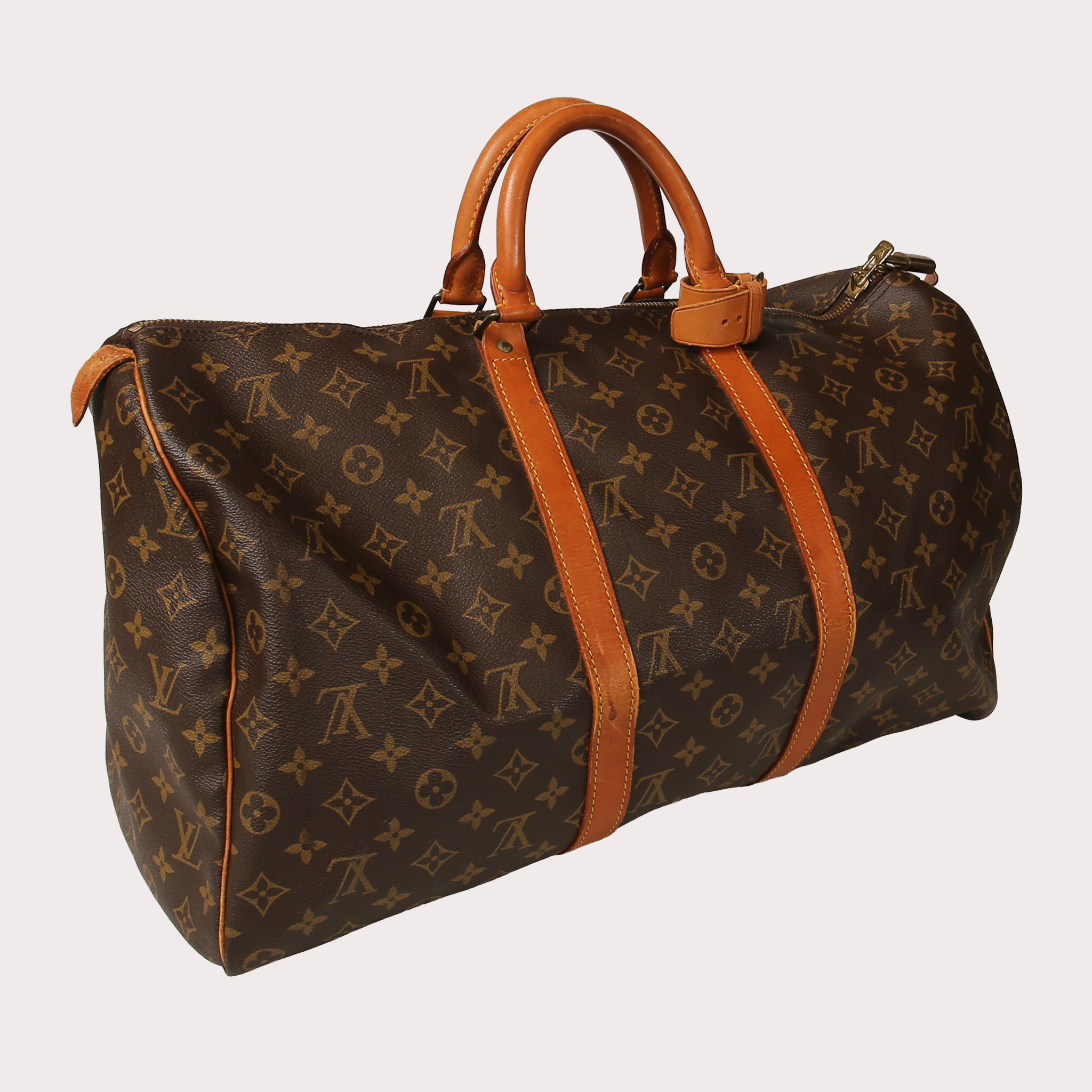LOUIS VUITTON, Weekendväska, Keepall 50, monogramcanvas med läderdetaljer.