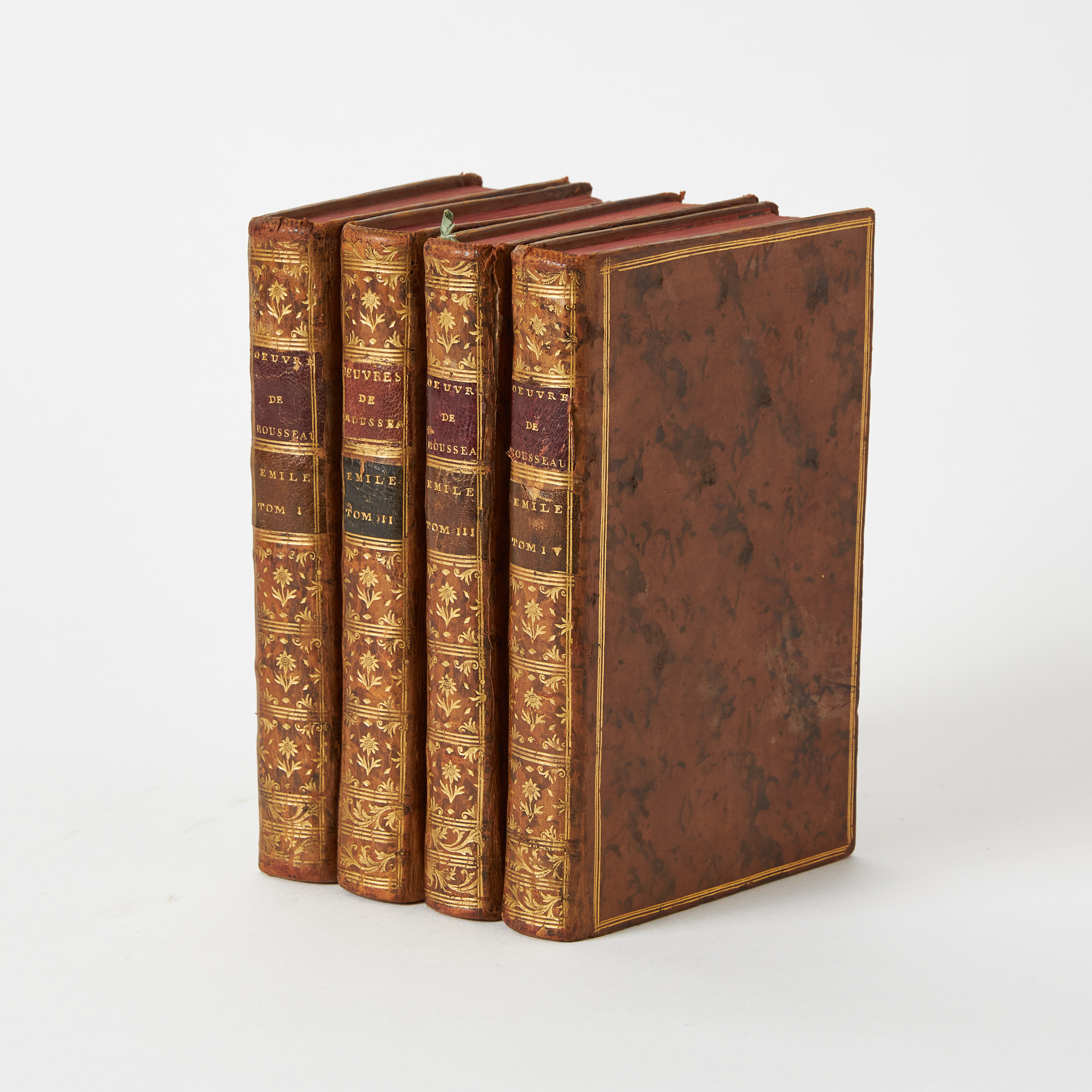 ROUSSEAU, Émile, ou de l’ éducation, 1762, first edition, 4 volumes in octavo.
