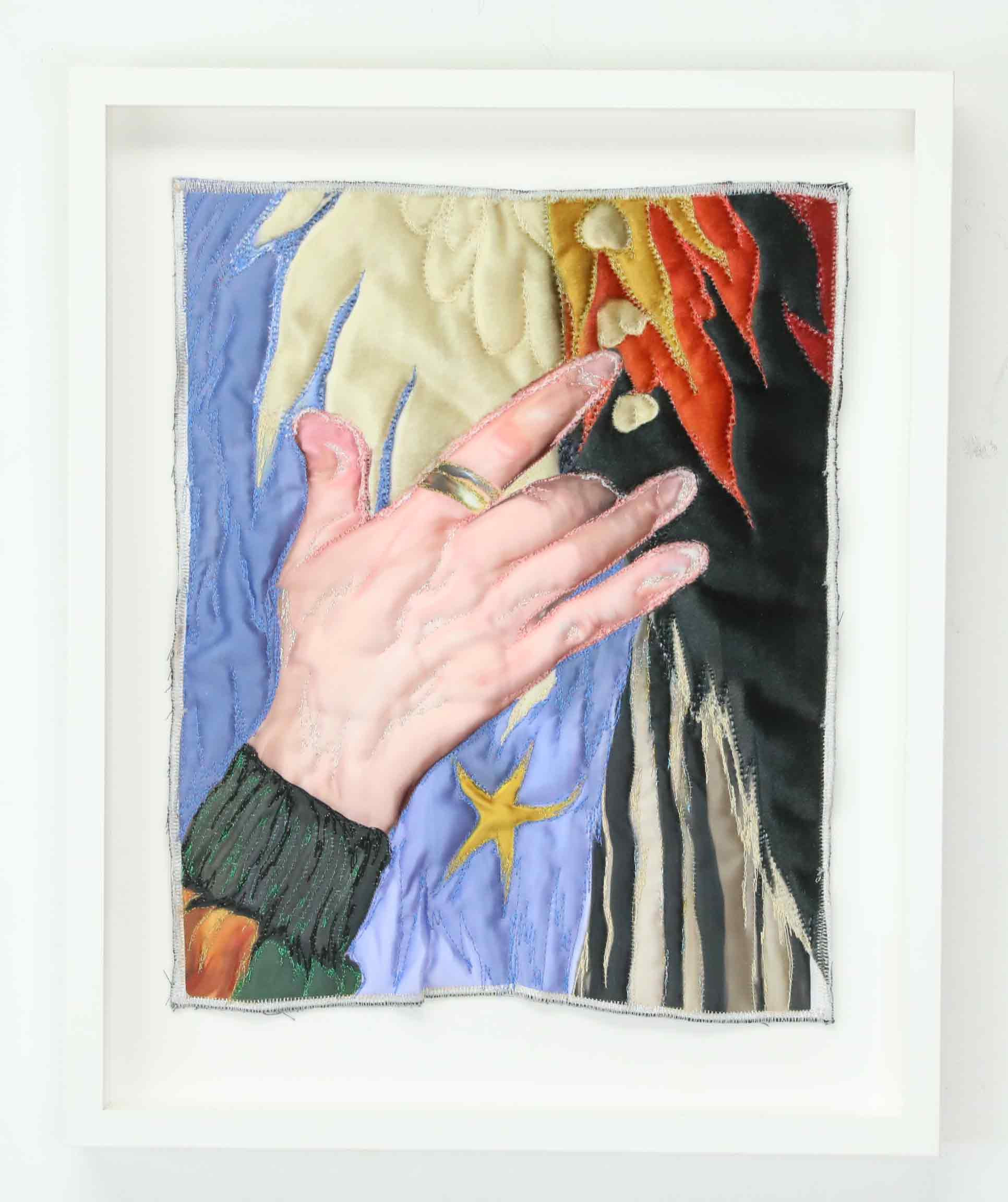 XENIA LUCIEY LAFFELY. Blandteknik, textil, "La Fente", signerad atergo.