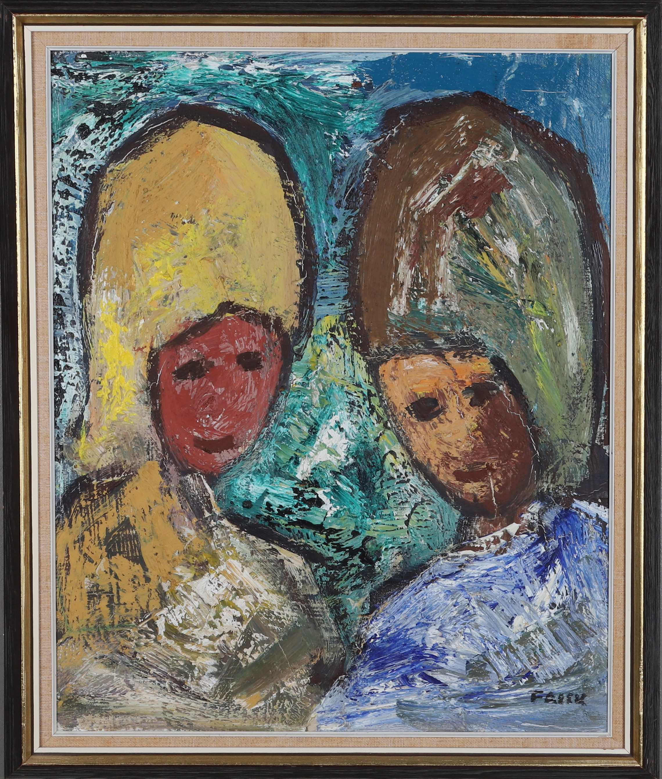 GÖSTA FALCK. Olja på duk, figuralt motiv, signerad.