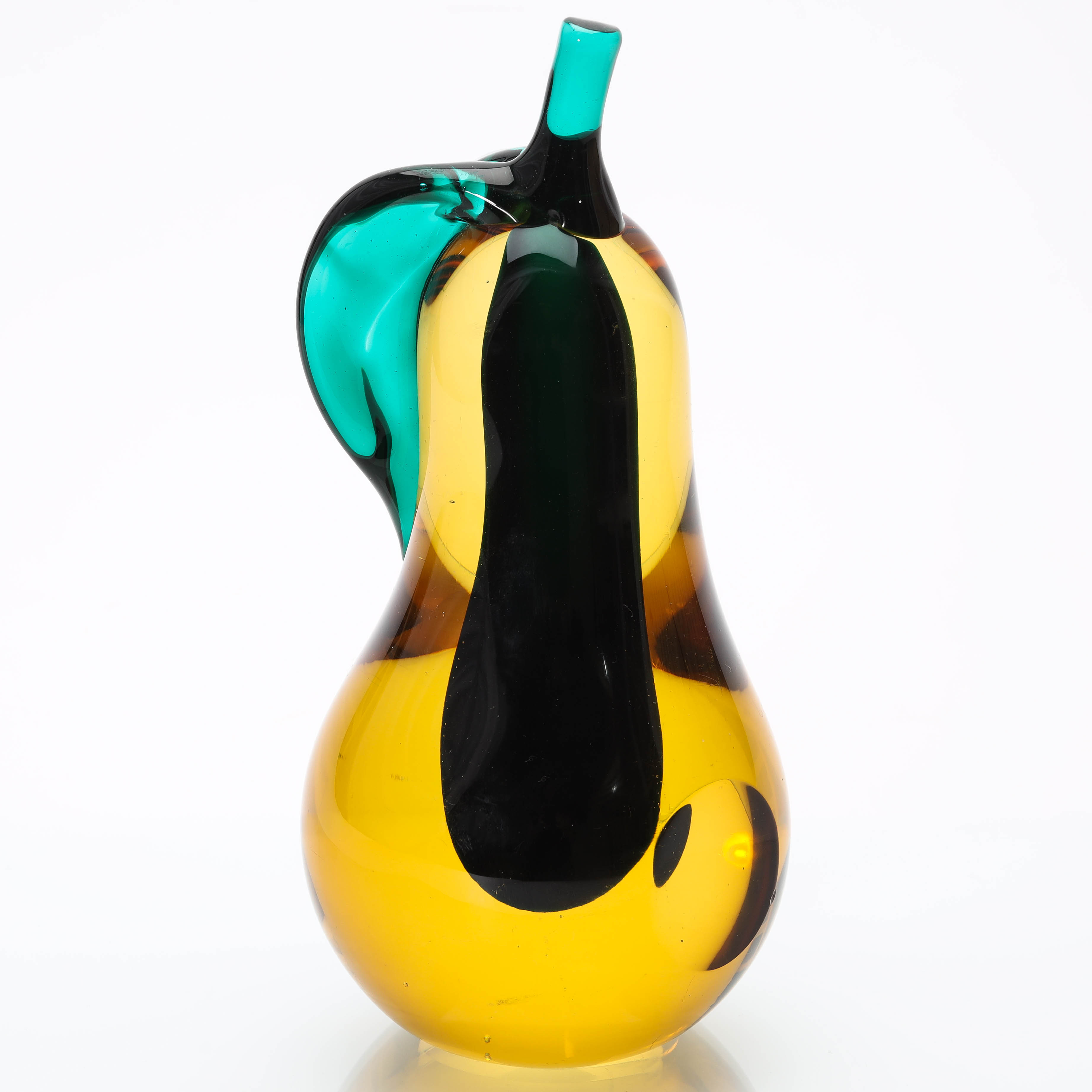 SKULPTUR, konstglas, form av päron, Murano, Italien.