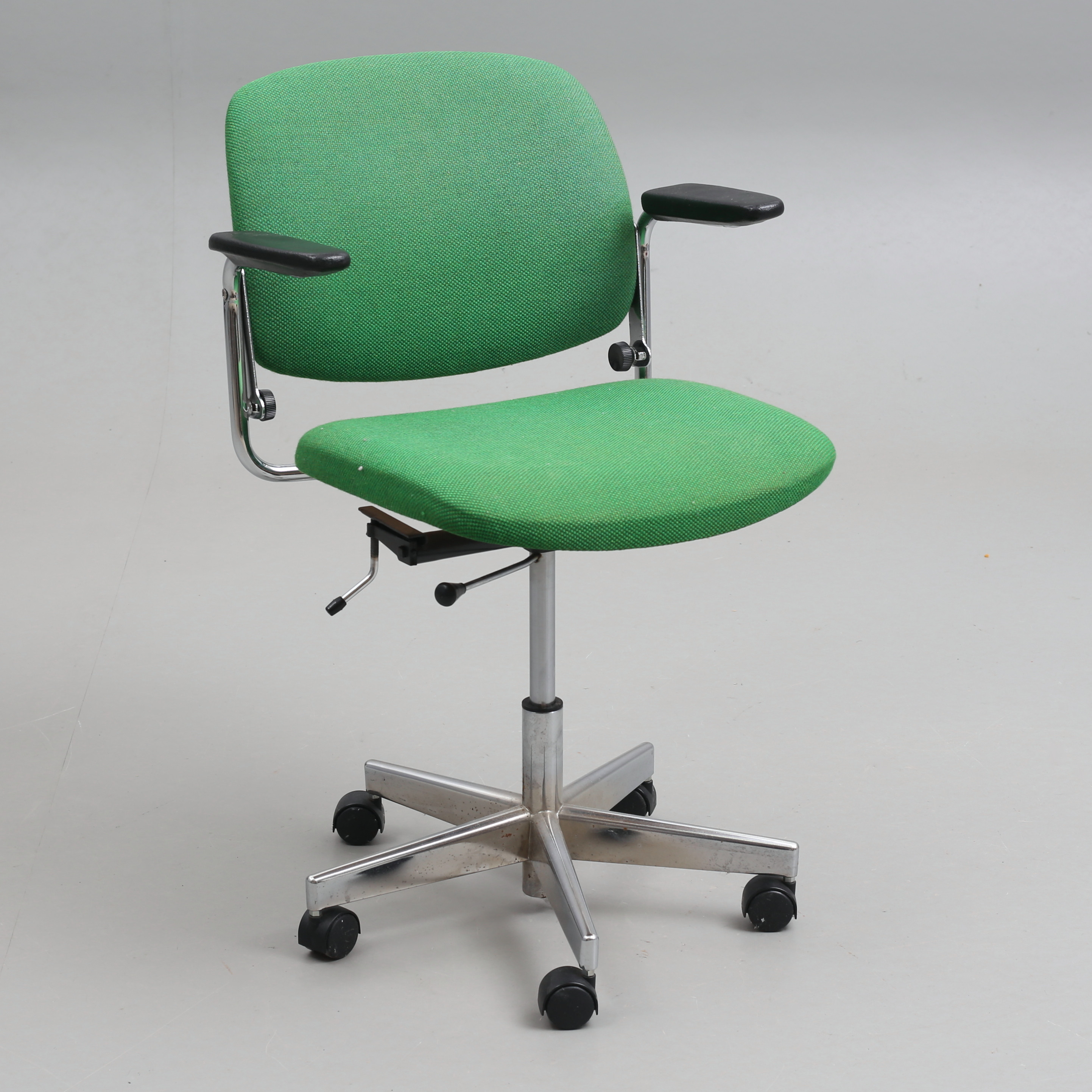 KONTORSSTOL, metall/ textil, 1960/70-tal.