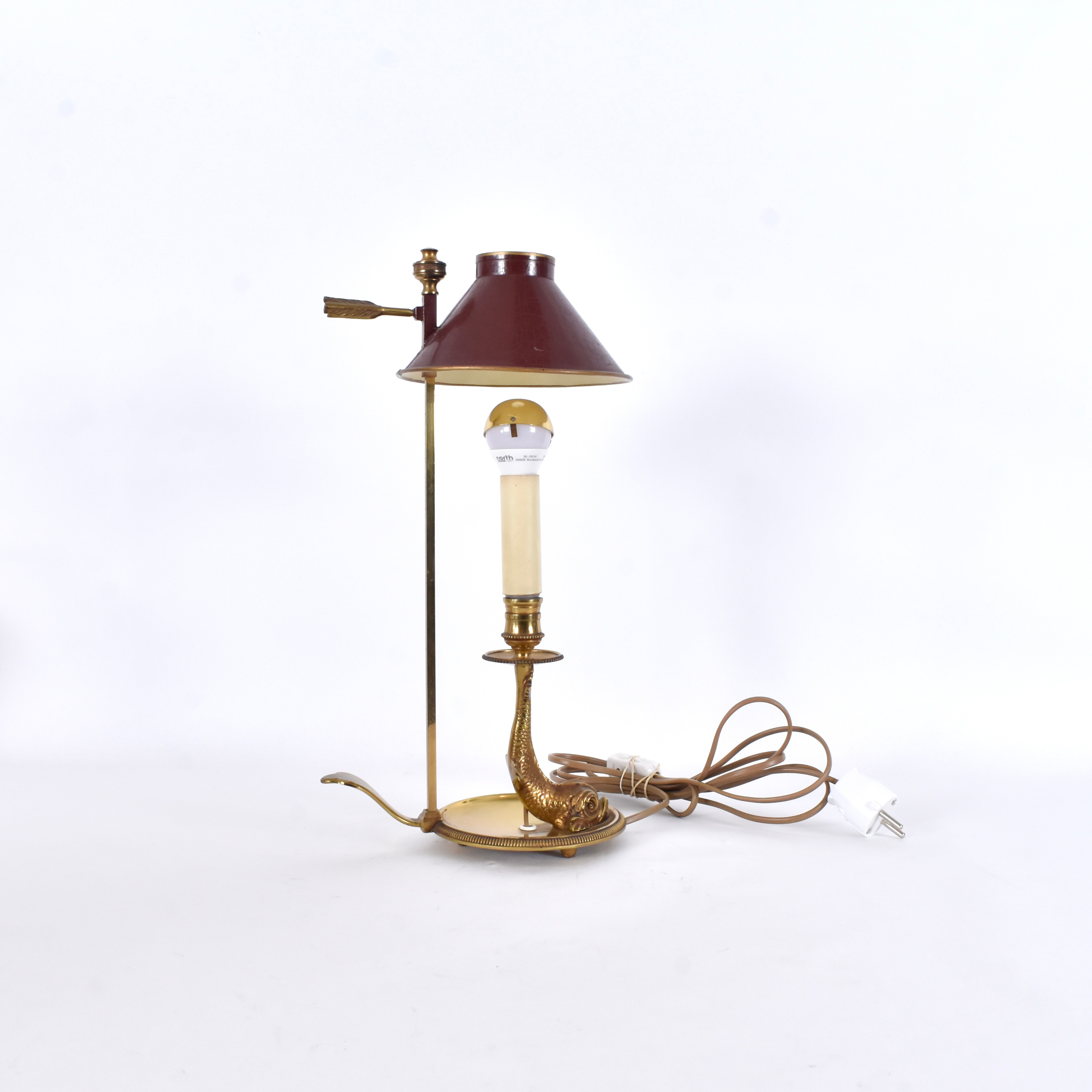Bordslampa, mässing, så kllad Bouilottelampa.