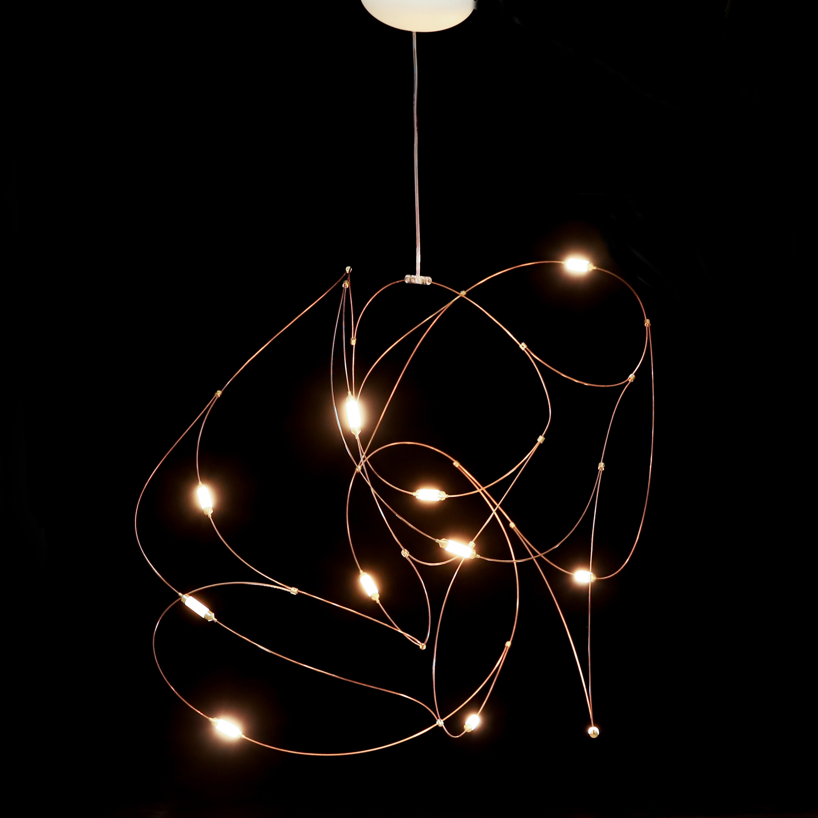 TAKLAMPA, "Flock of Light 11", Moooi, stomme i mässing samt brons, 11 ljuspunkter.