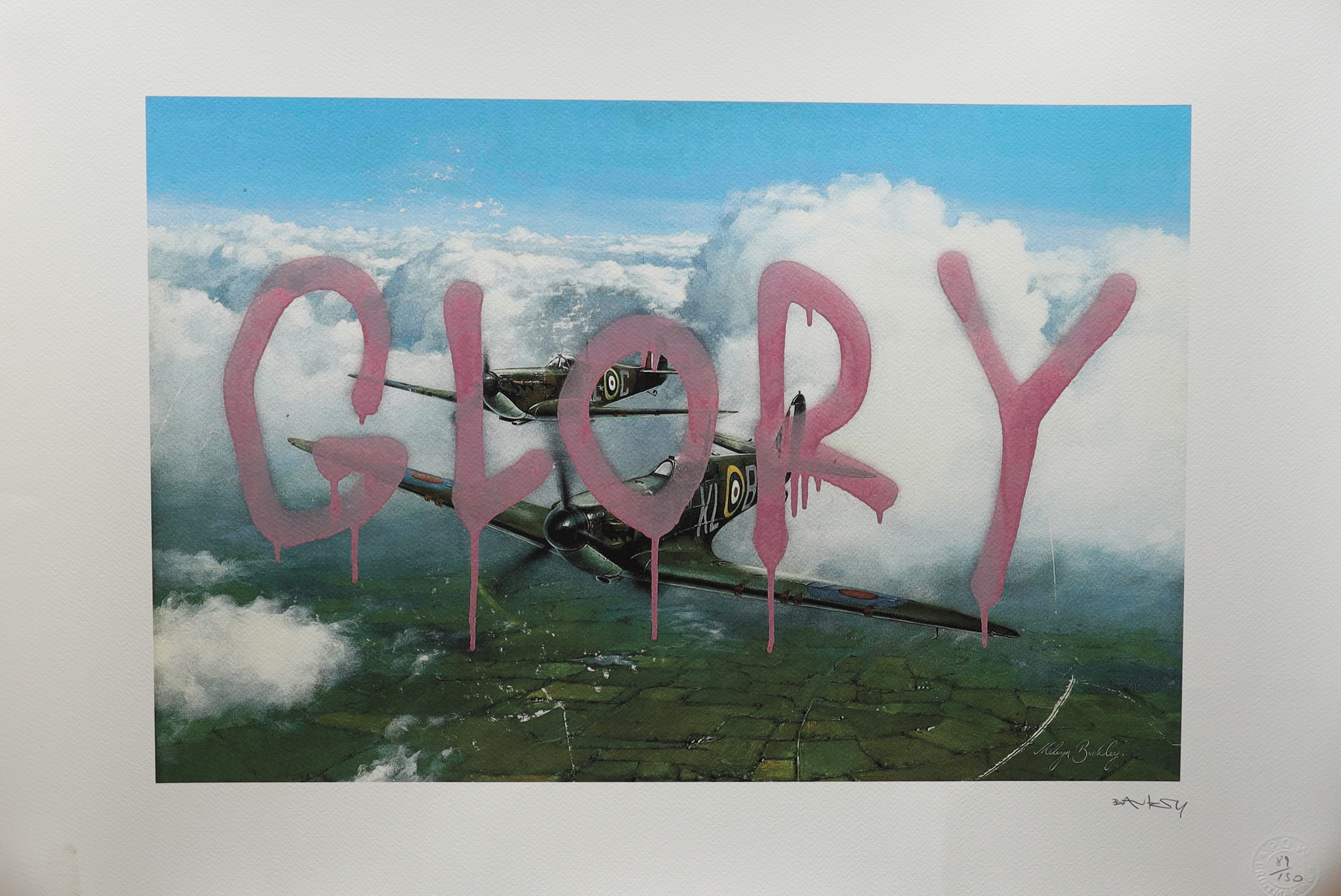 BANKSY. "Glory" färglitografi, signerad och numrerad.