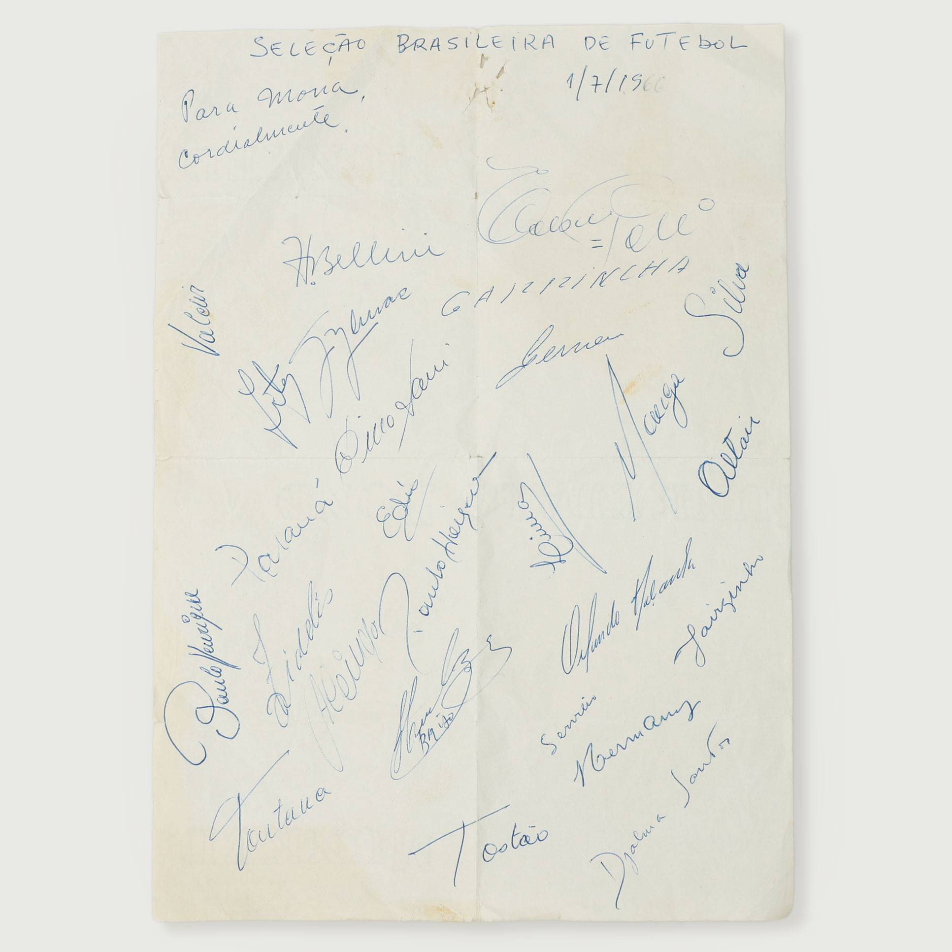 AUTOGRAFER, Brasiliens fotbollslandslag 1966.