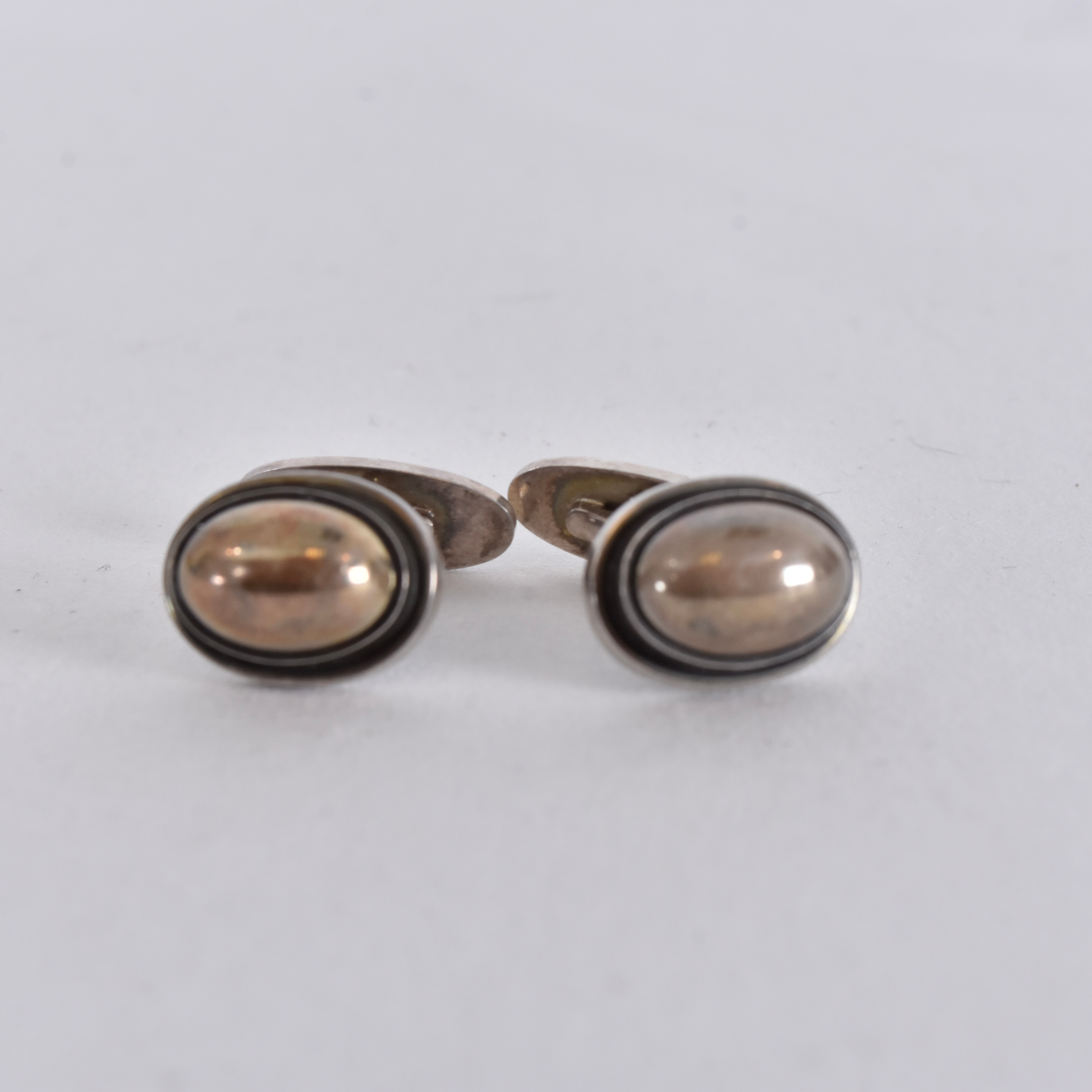 GEORG JENSEN. manschettknappar, 1 par, sterlingsilver, dessin no 44 b.