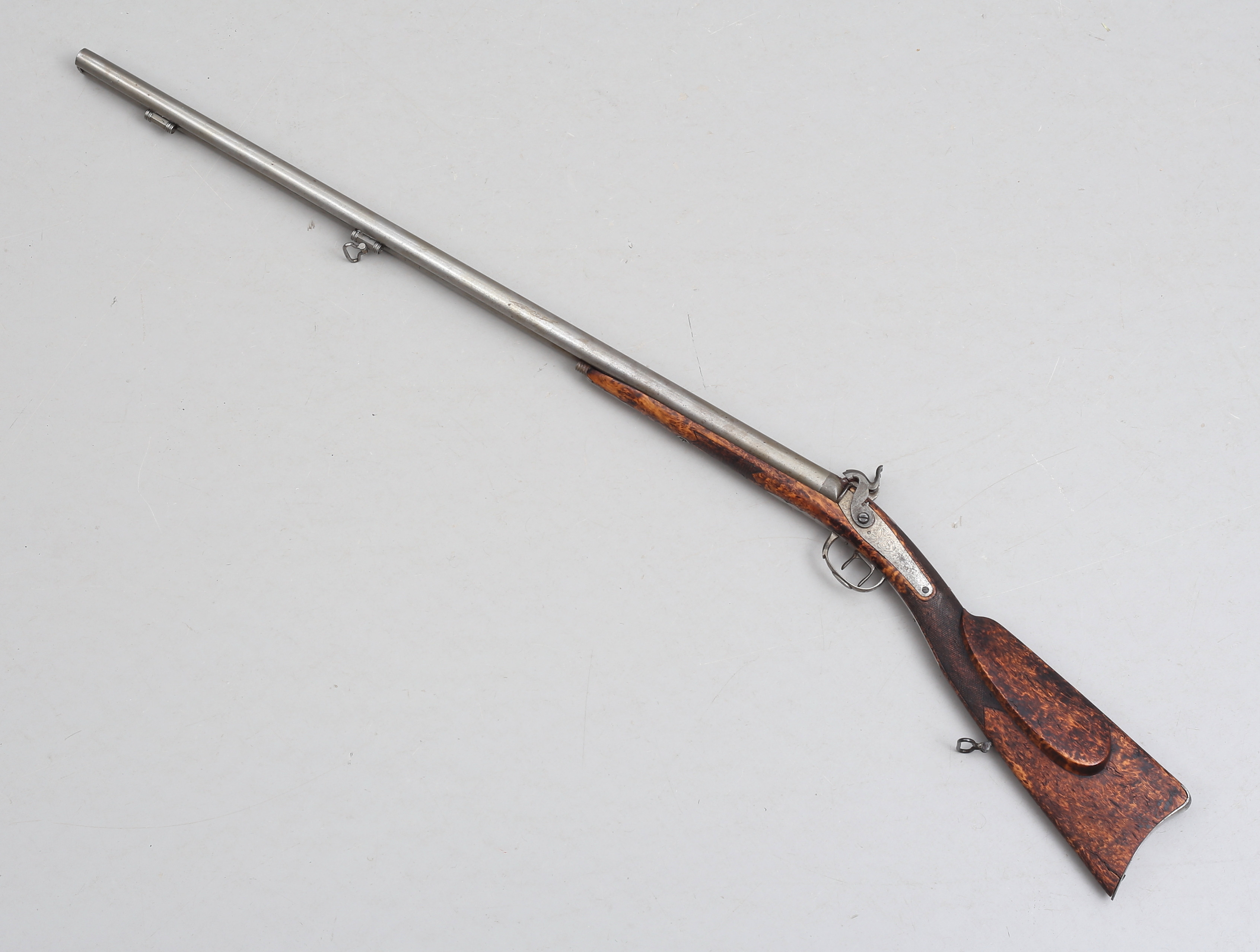 HAGELGEVÄR, dubbelpipig, slaglås, 1800-tal.