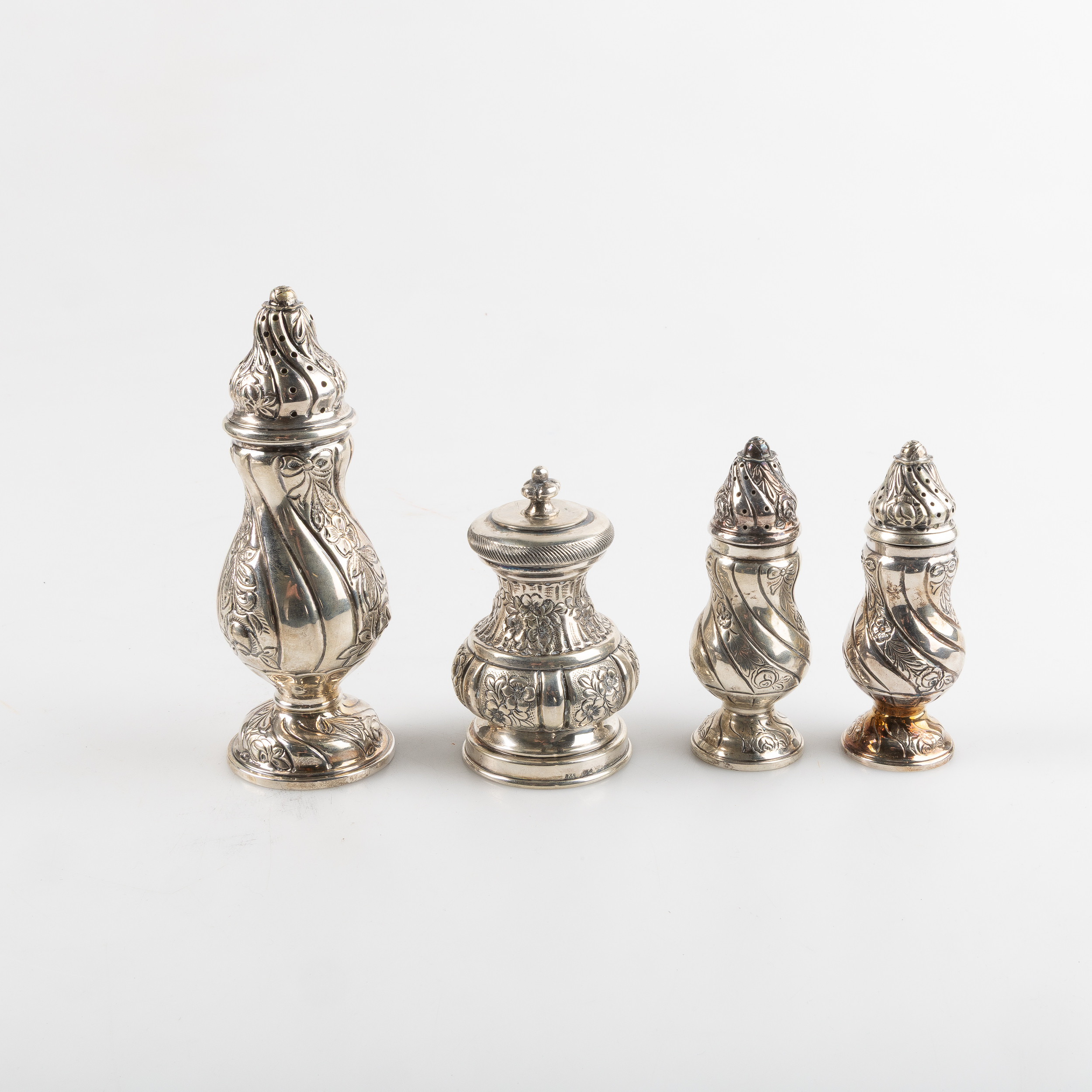STRÖARE & PEPPARKVARN, 4 delar, 830 silver, svenska importstämplar.
