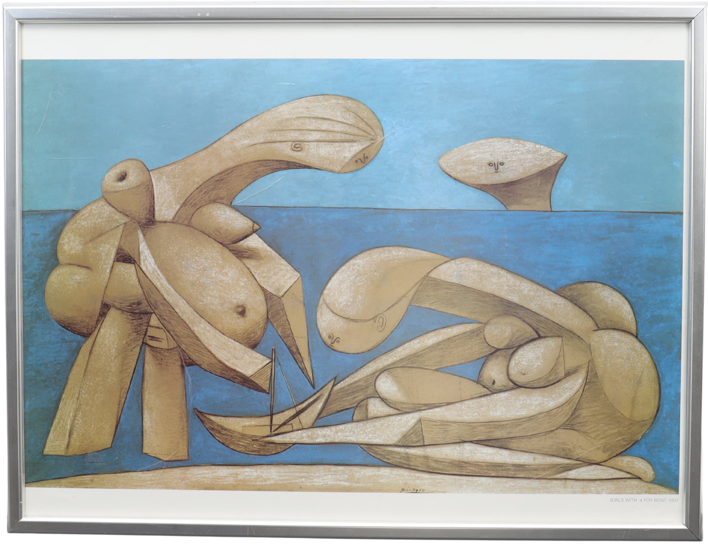 PABLO PICASSO. tryck, efter, "Girls with a toy boat 1937".