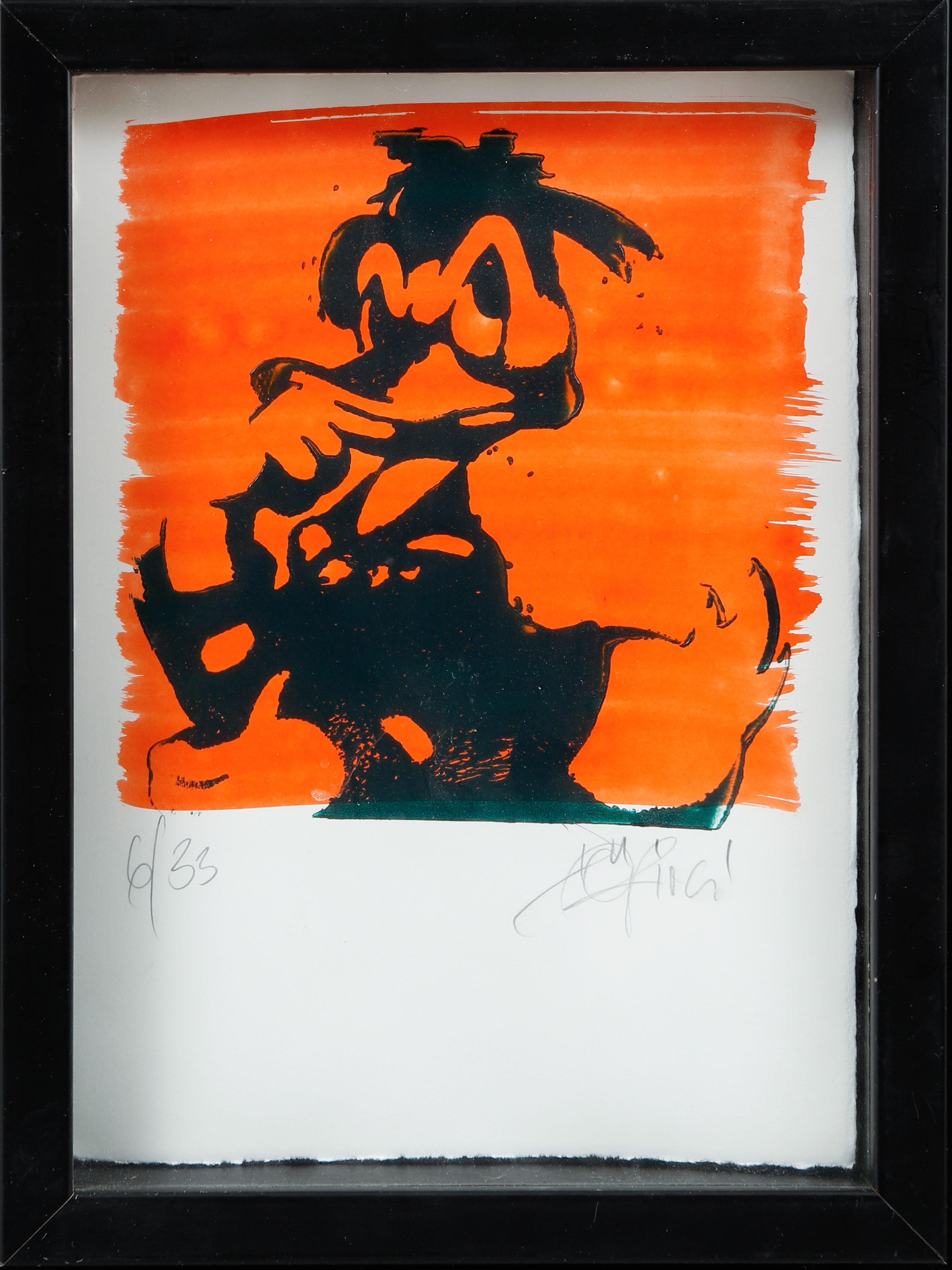 JÖRG DÖRING. Kalle Anka, mixed media, signerad och numrerad 6/33.