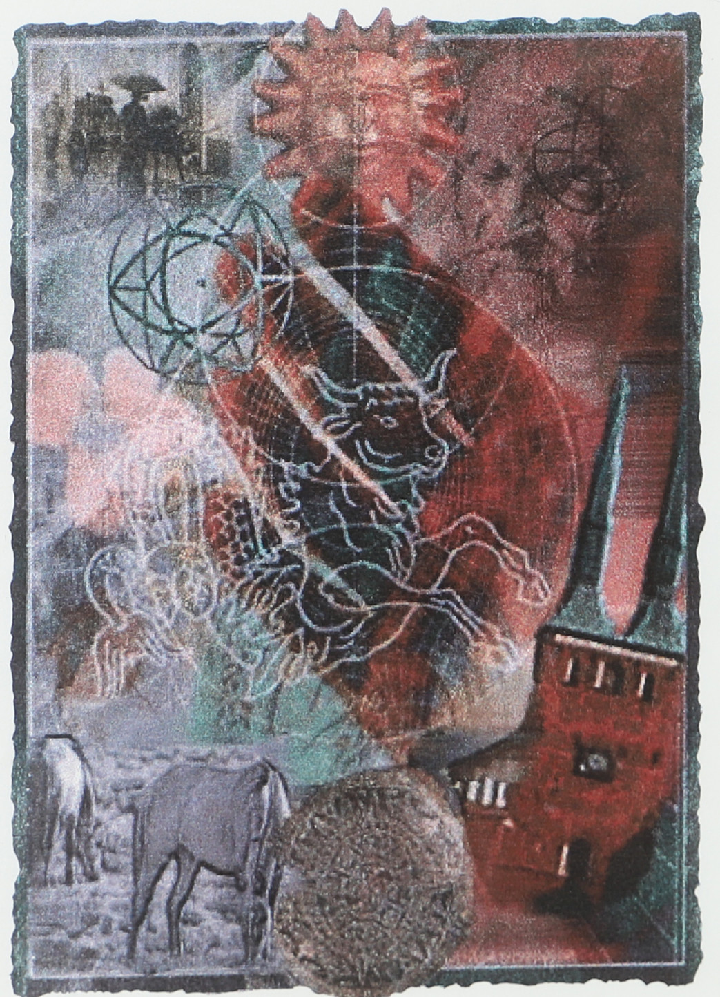 ZORAN T. ZIVKOVIC. "Ytan början utan slut", färglitografi, signerad -99.