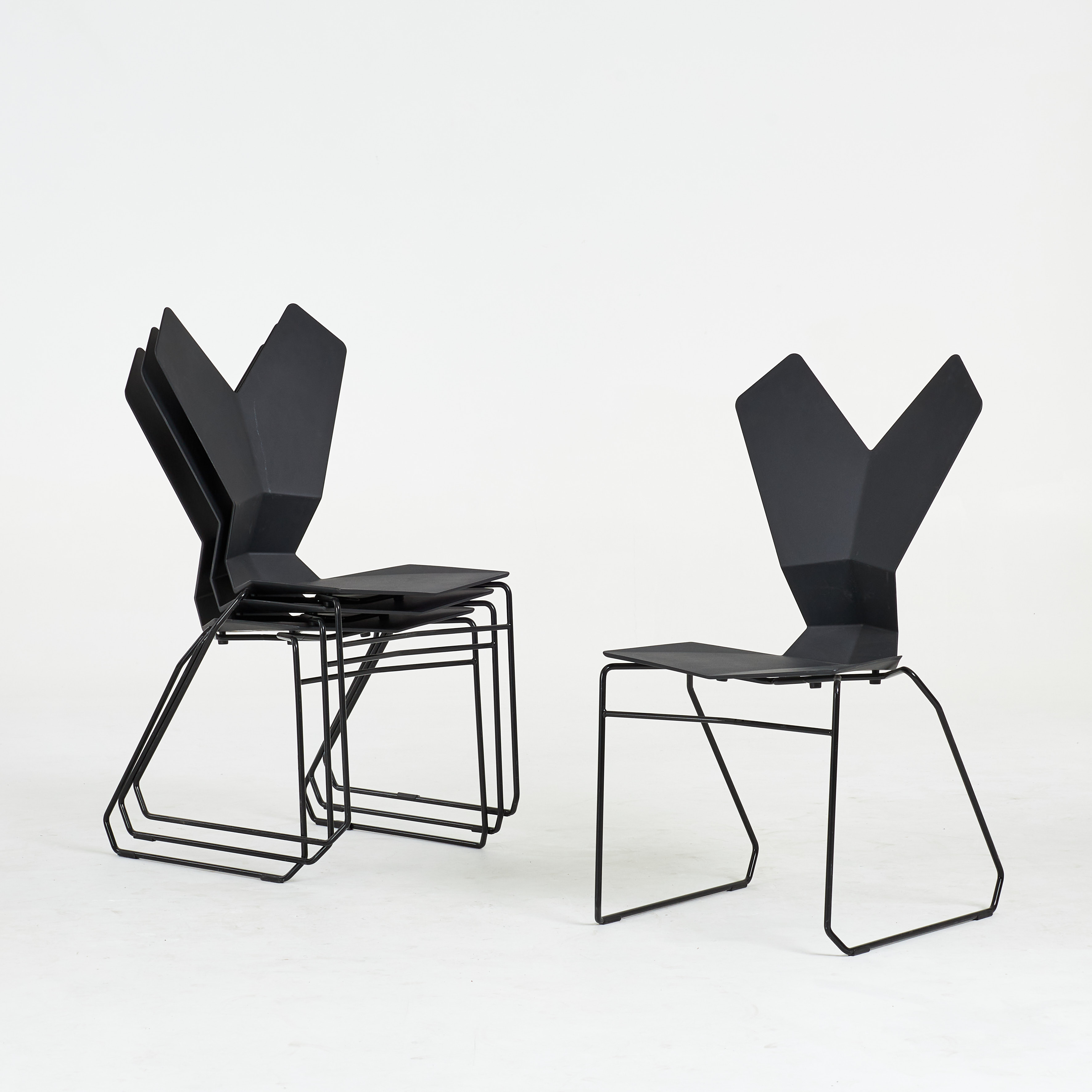 TOM DIXON. Stolar, 4 st., "Y Chair", metall/akrylplast.