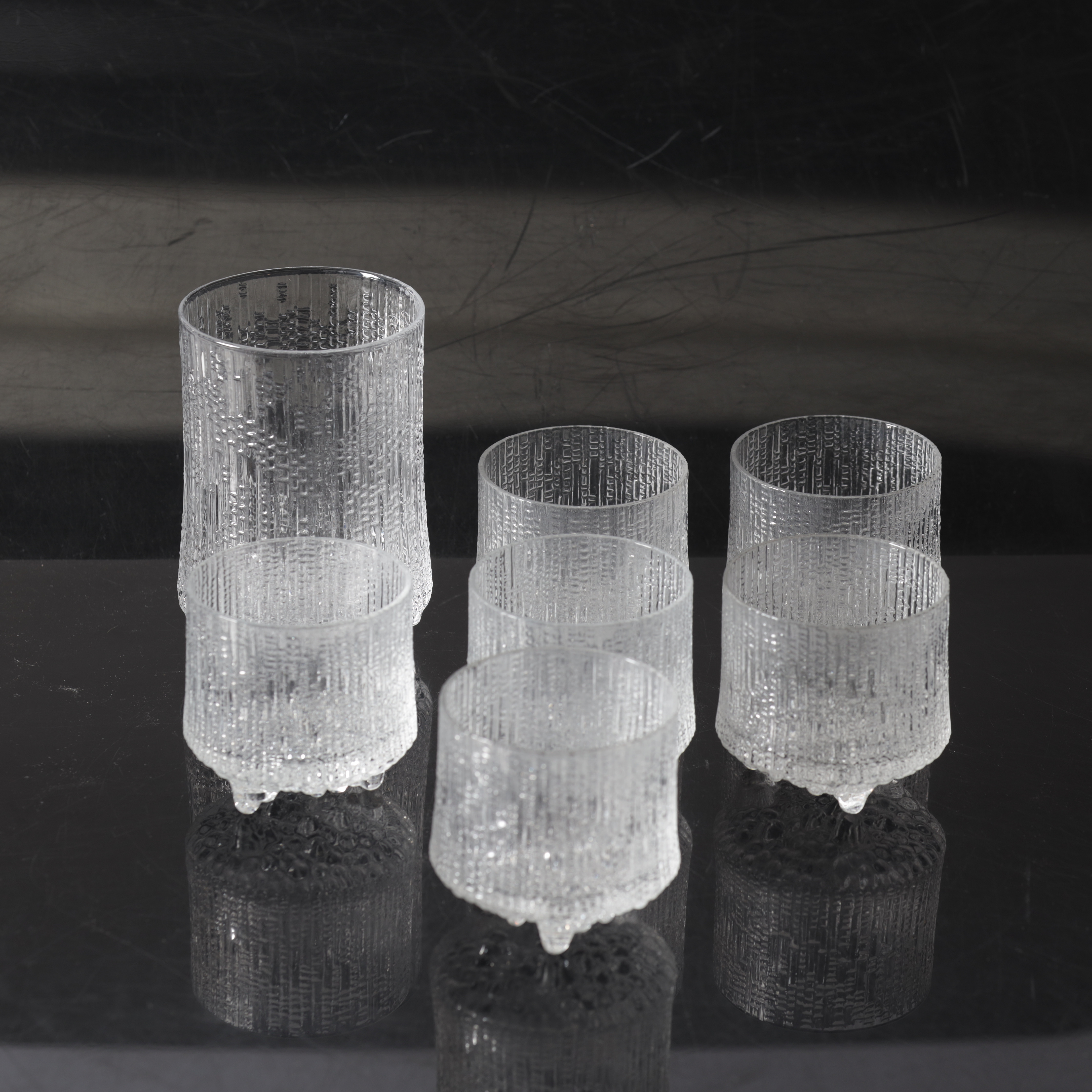 TAPIO WIRKKALA. Glas, 7 st. "Ultima Thule", Iittala, Finland.