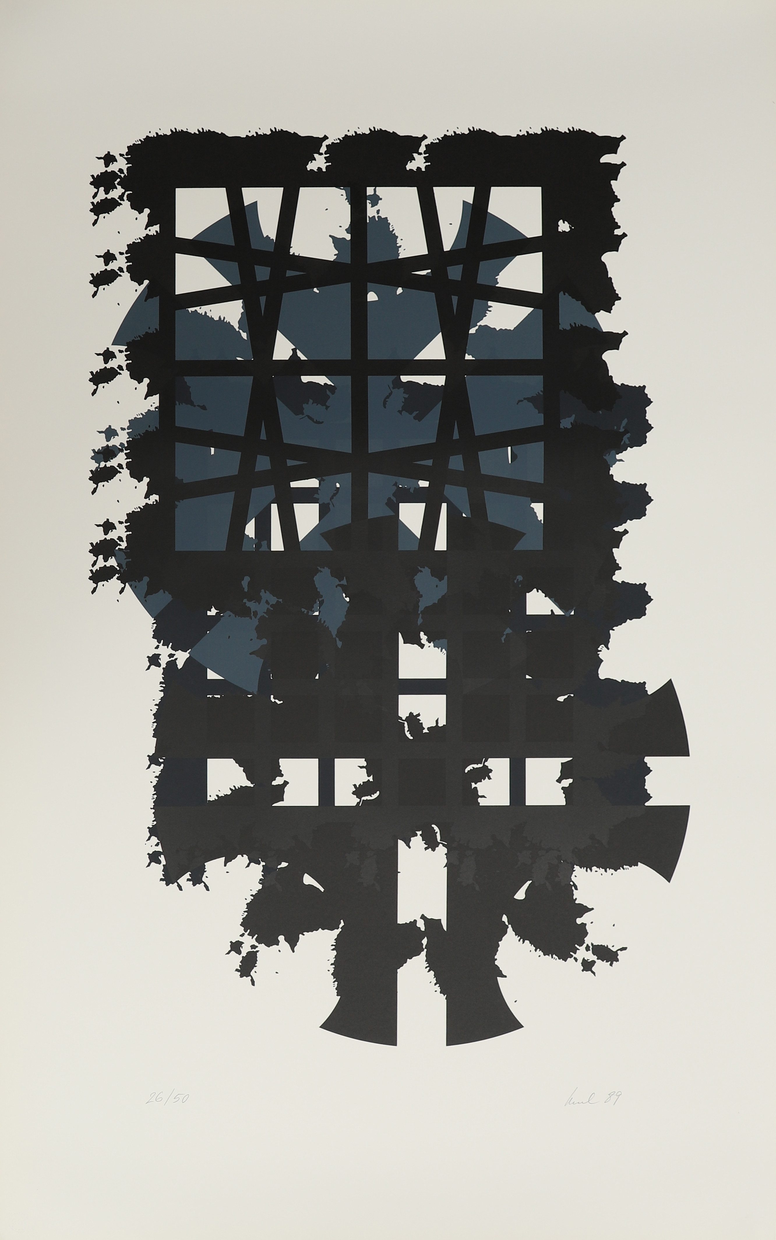 RAUL MEEL. "Windows and landscape", färgserigrafi, signerad och numrerad 26/50, daterad -89.