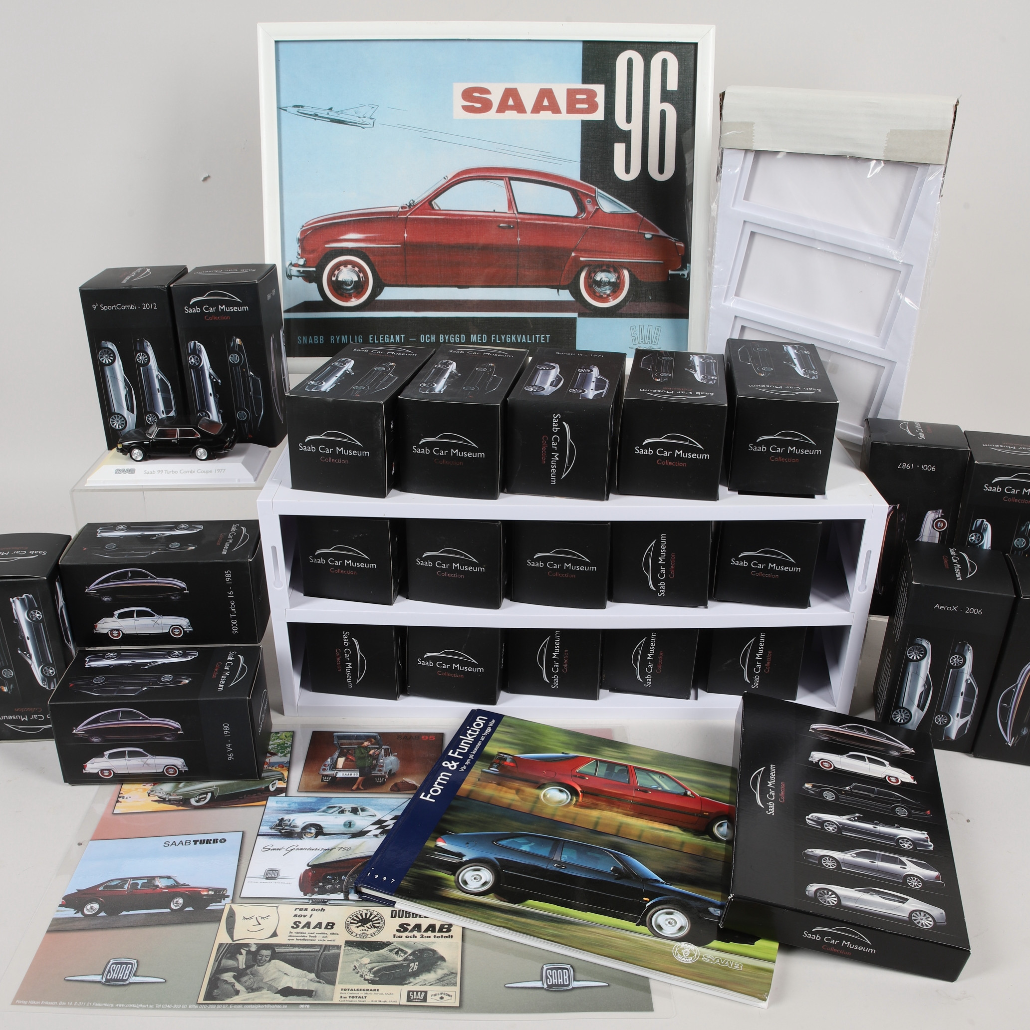 MODELLBILAR, 25 st, SAAB car museum. Editions Atlas Collection, 2000-tal.