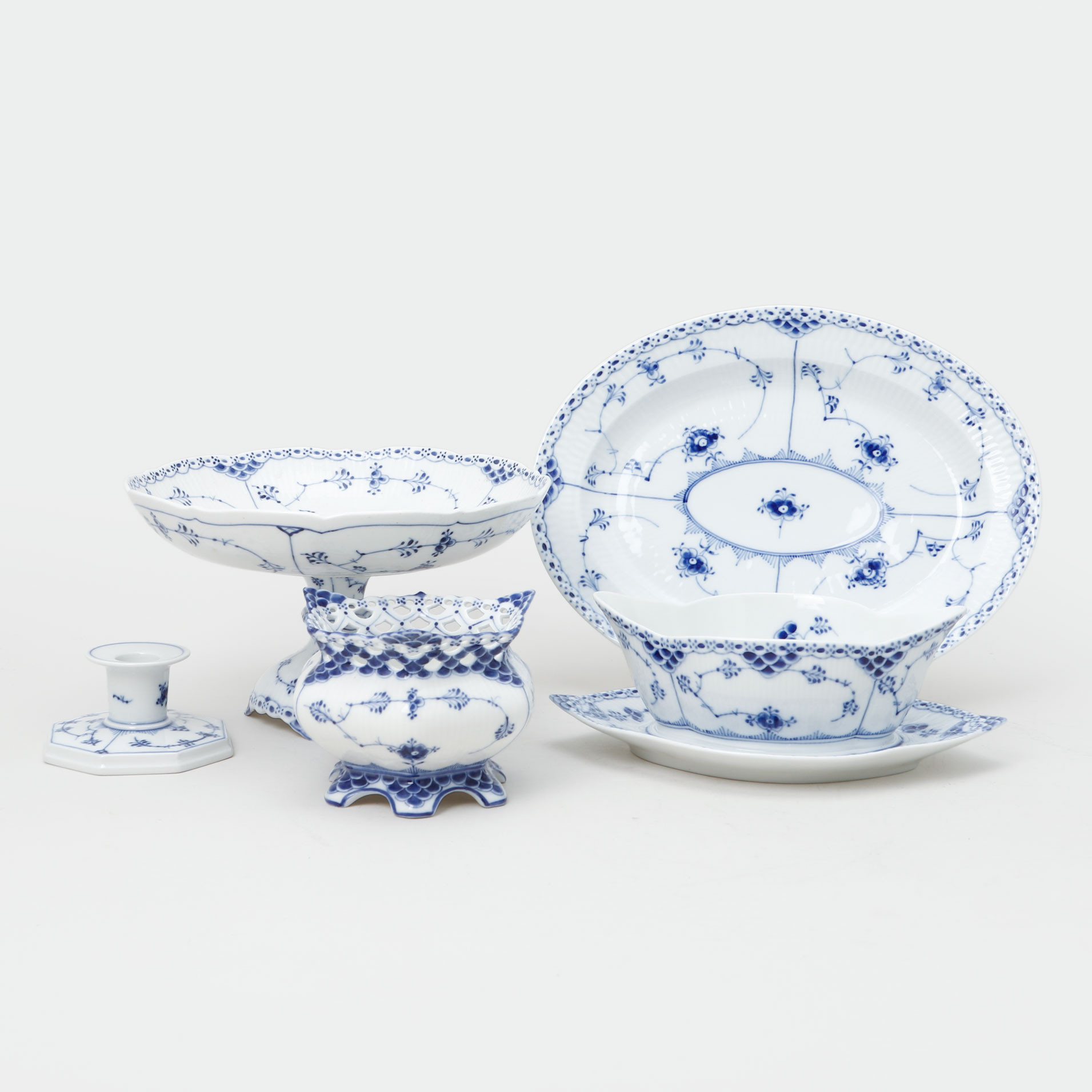 "MUSSELMALET", 5 delar, Royal Copenhagen.